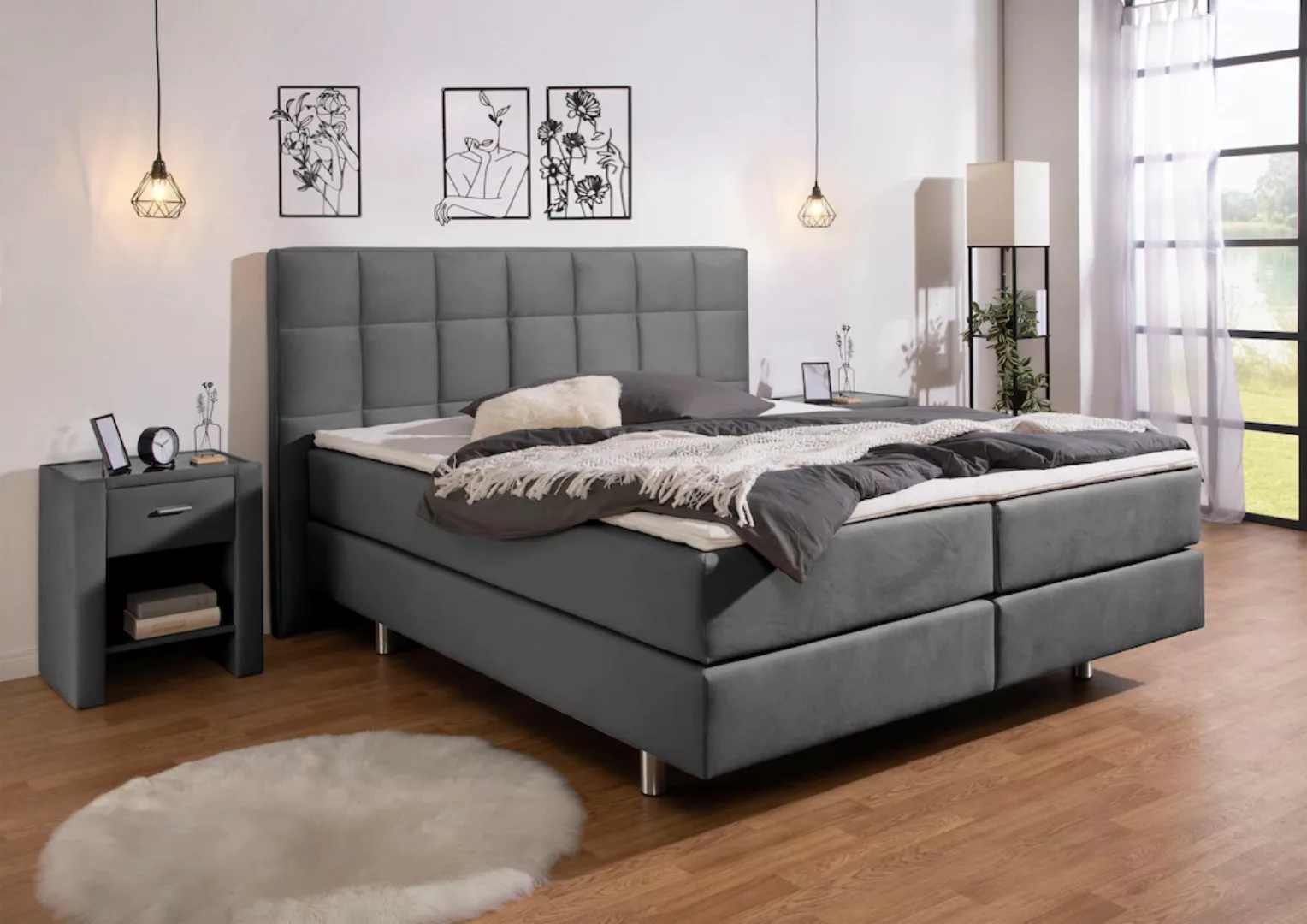 INOSIGN Boxspringbett "Loomis", inkl. Topper, wahlweise in H2, H3 oder H4 e günstig online kaufen