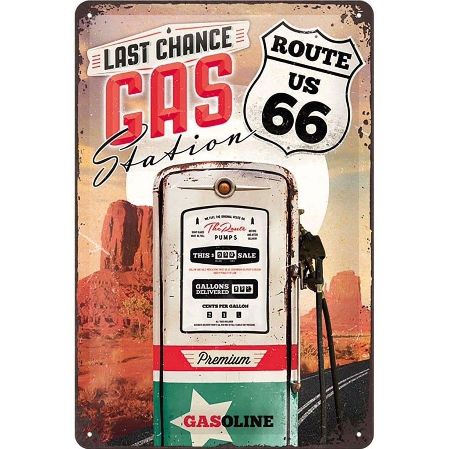 Nostalgic-Art Blechschild 20 x 30cm - US Highways - Route 66 - Gas Station günstig online kaufen