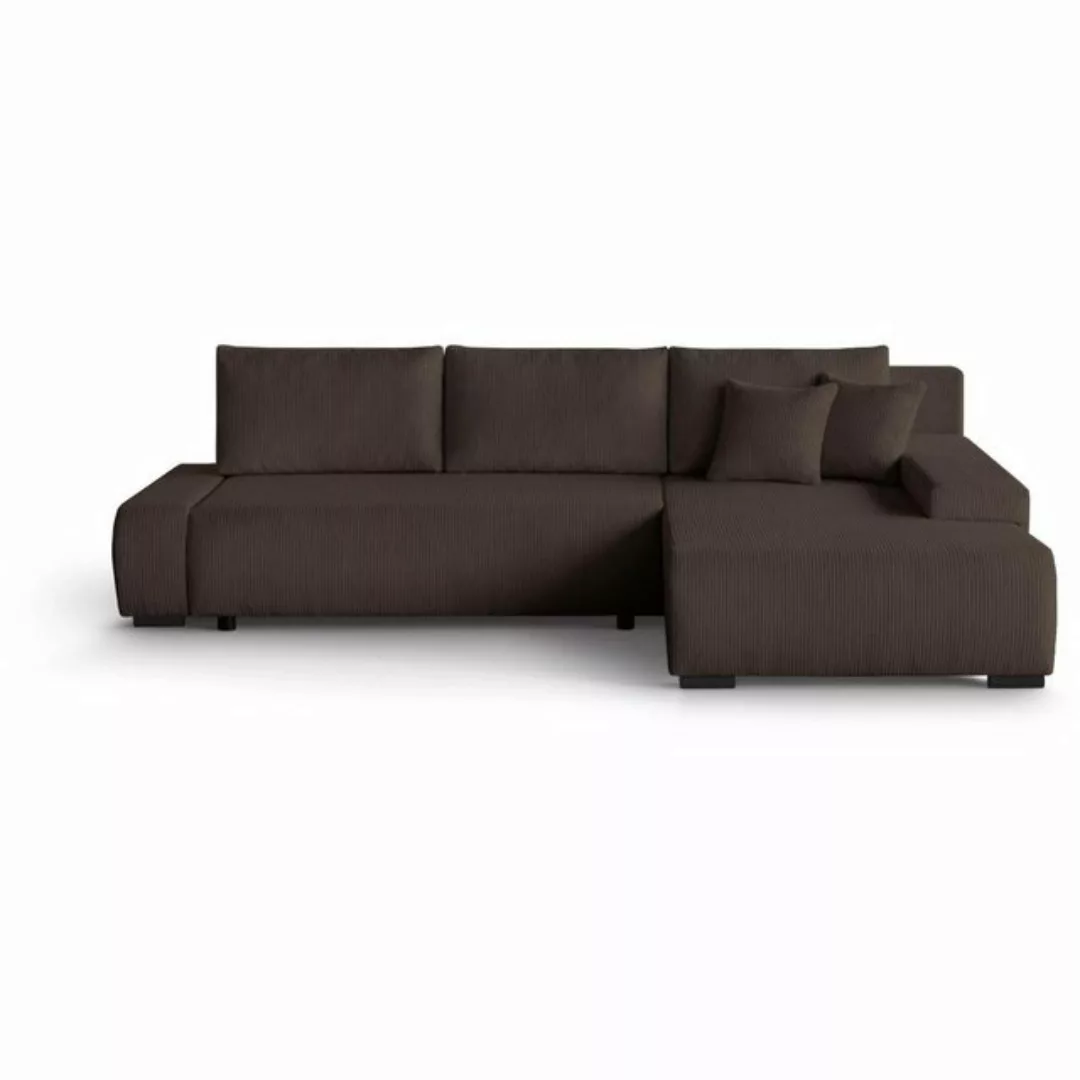 Beautysofa Ecksofa Draco L, mit Schlaffunktion, Bettkasten, Wellenfedern, E günstig online kaufen