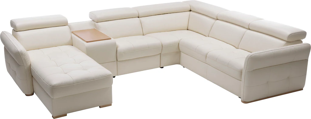 exxpo - sofa fashion Wohnlandschaft Familien Sofa mit viel Platz, Lederbezu günstig online kaufen