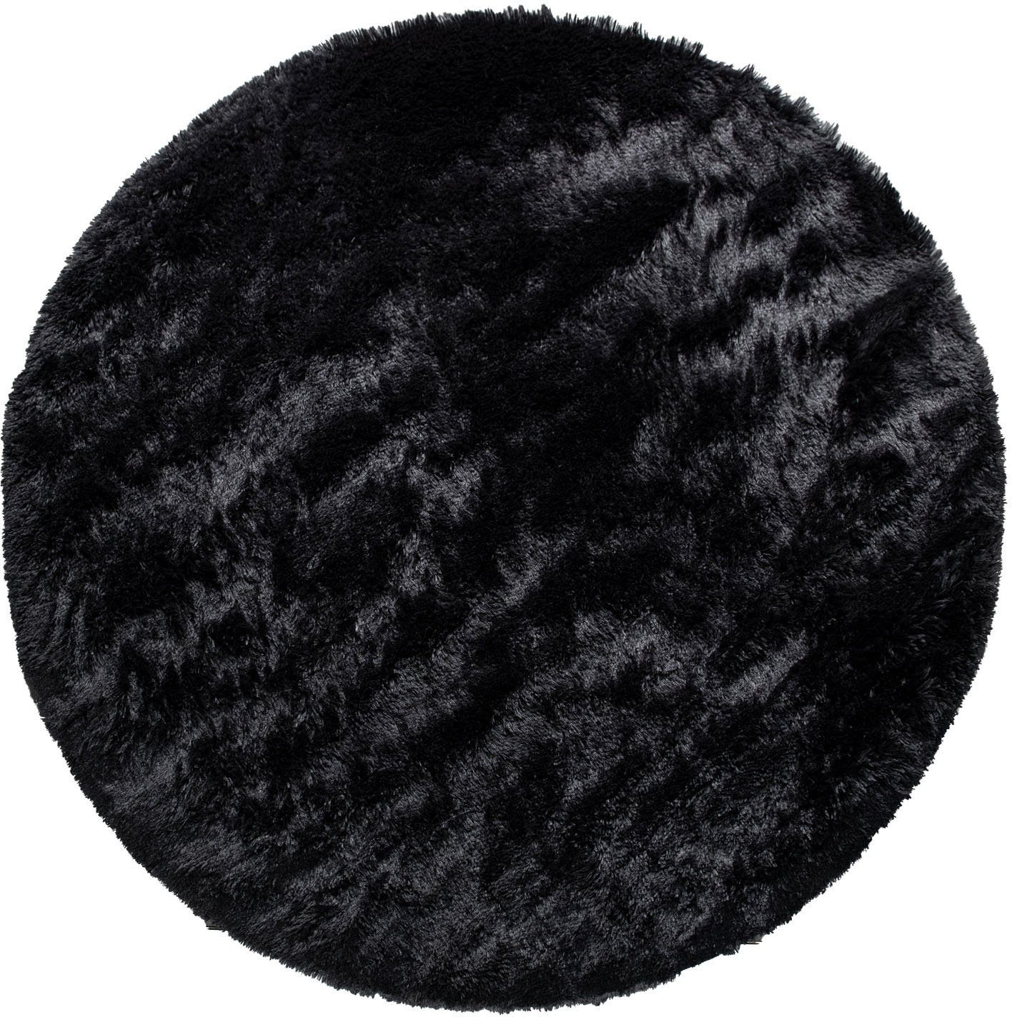 Paco Home Hochflor-Teppich »Silky 591«, rund, 37 mm Höhe, Uni Farben, beson günstig online kaufen