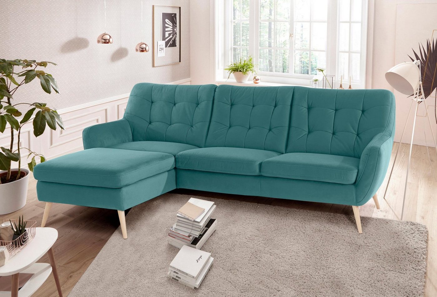 exxpo - sofa fashion Ecksofa "Scandi, bequem, aufwendige Rückenpolsterung f günstig online kaufen