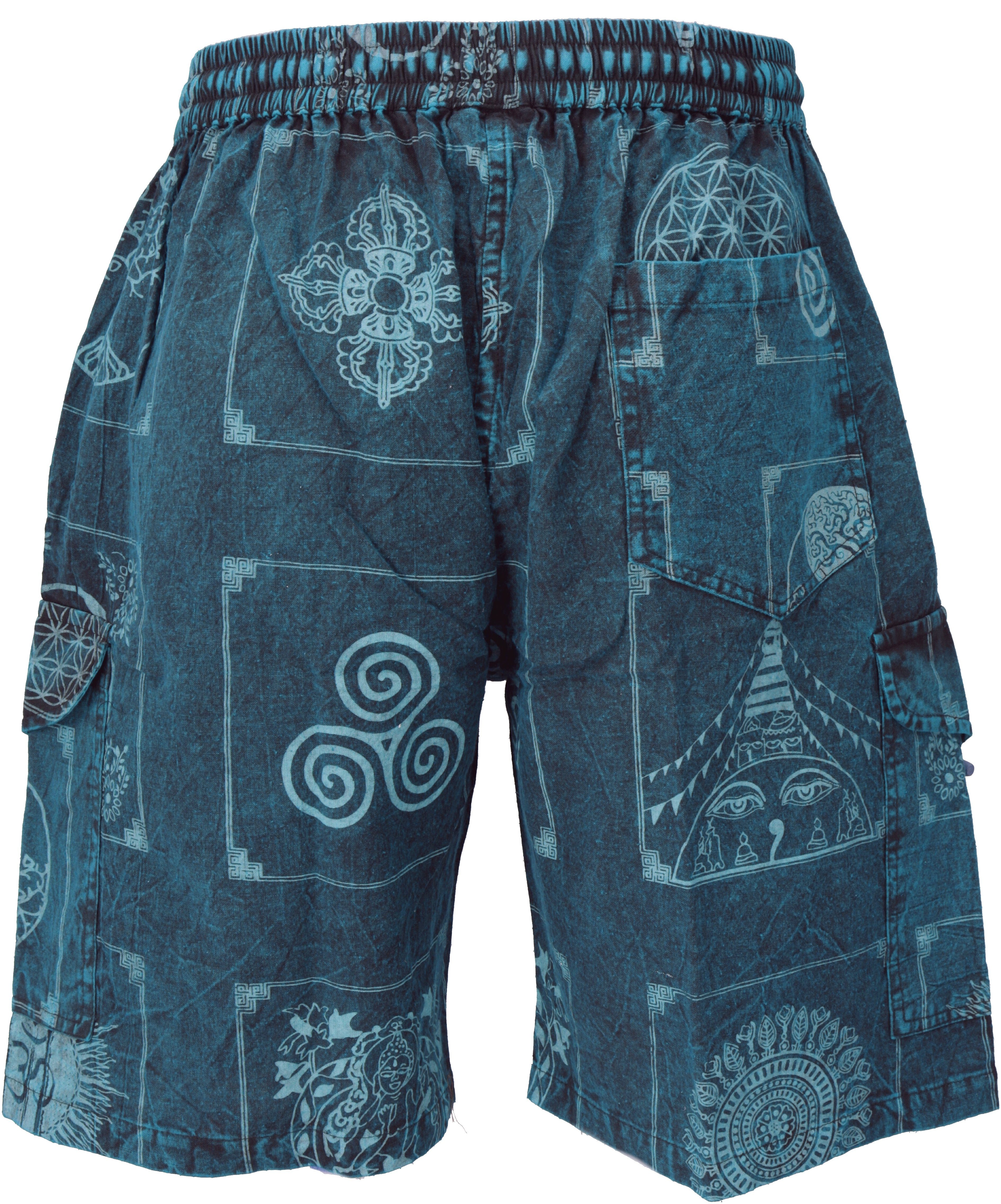 Guru-Shop Relaxhose Ethno Yogashorts, stonewash Shorts günstig online kaufen