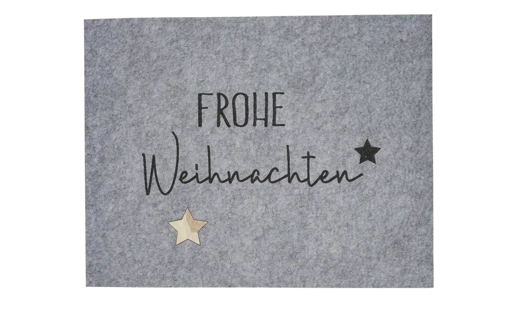 HOME STORY Platzset Frohe Weihnachten, 2er Set ¦ grau ¦ Synthetik ¦ Maße (c günstig online kaufen