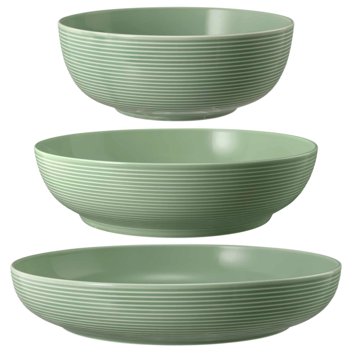 Seltmann Weiden Beat Coor Glaze Foodbowl Set 3-teilig Salbeigrün günstig online kaufen