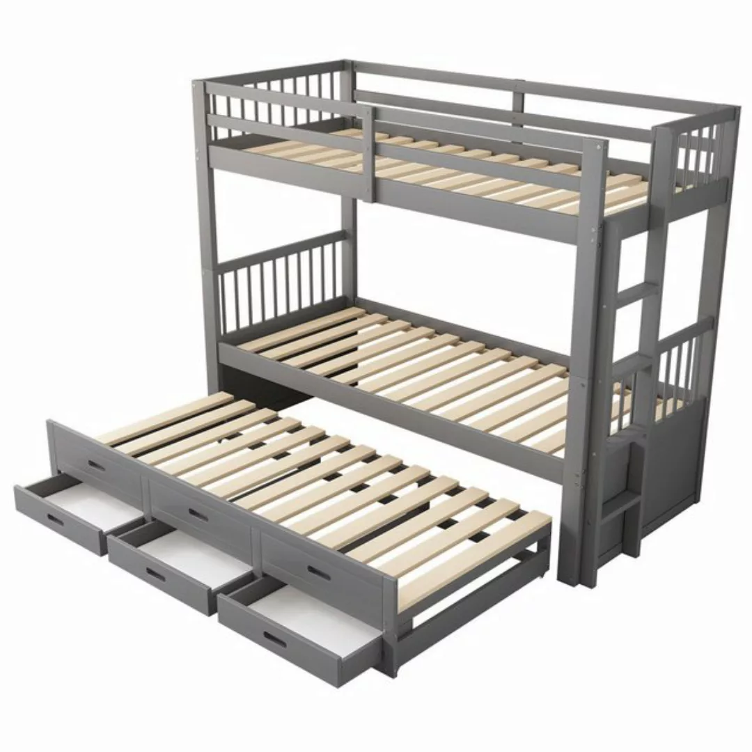 WISHDOR Kinderbett Polsterbett Doppelbett Stauraumbett Bett (90x200cm weiß günstig online kaufen