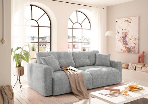 ED EXCITING DESIGN Schlafsofa "Bullet", mit Bettkasten & 2 Zierkissen günstig online kaufen