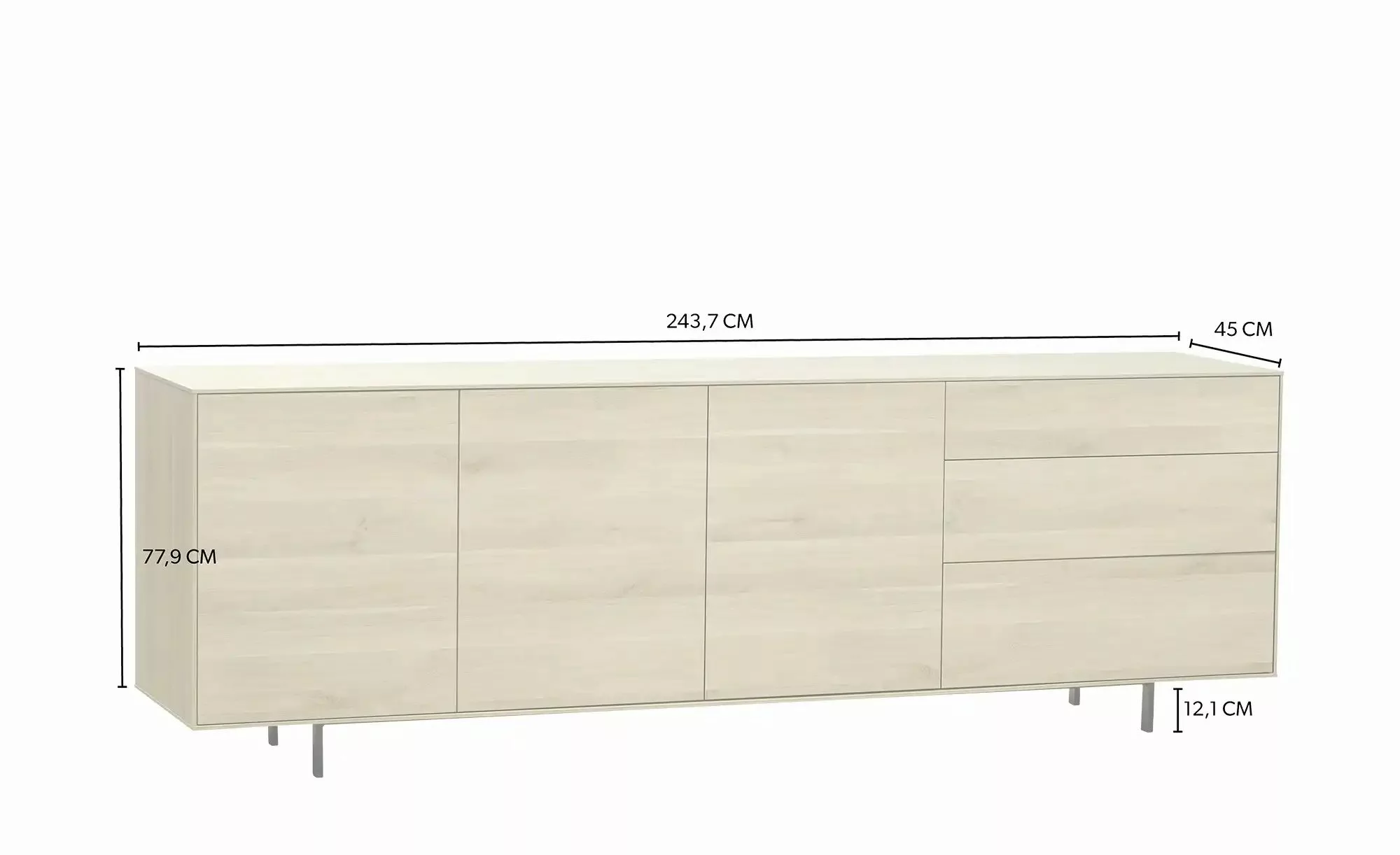 uno Sideboard  Famous ¦ holzfarben ¦ Maße (cm): B: 244 H: 78 T: 45.0 Kommod günstig online kaufen