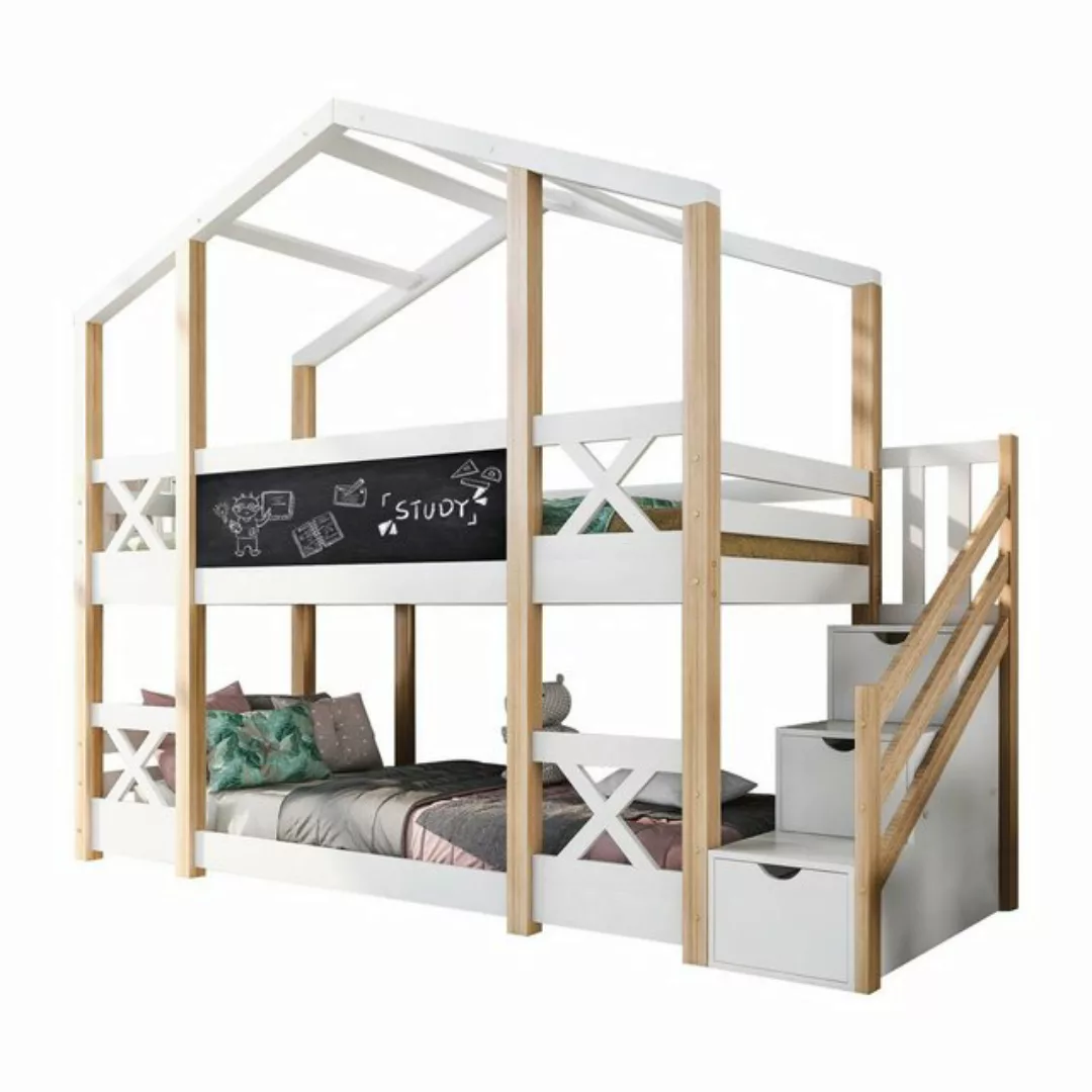 Sweiko Etagenbett, Kinderbett, Hochbett mit Treppe mit 3 Schubladen, 90*200 günstig online kaufen