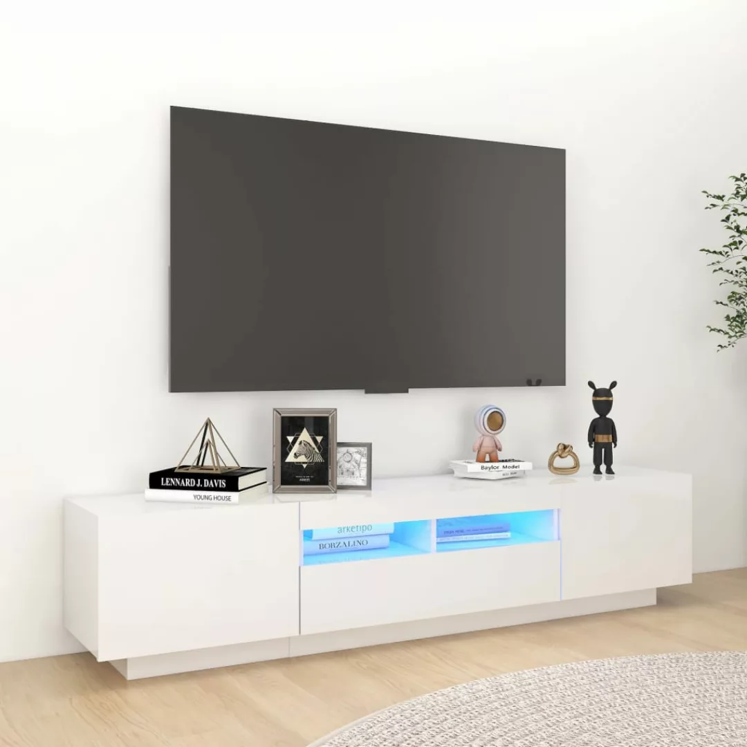 vidaXL TV-Schrank TV-Schrank mit LED-Leuchten Hochglanz-Weiß 180x35x40 cm L günstig online kaufen