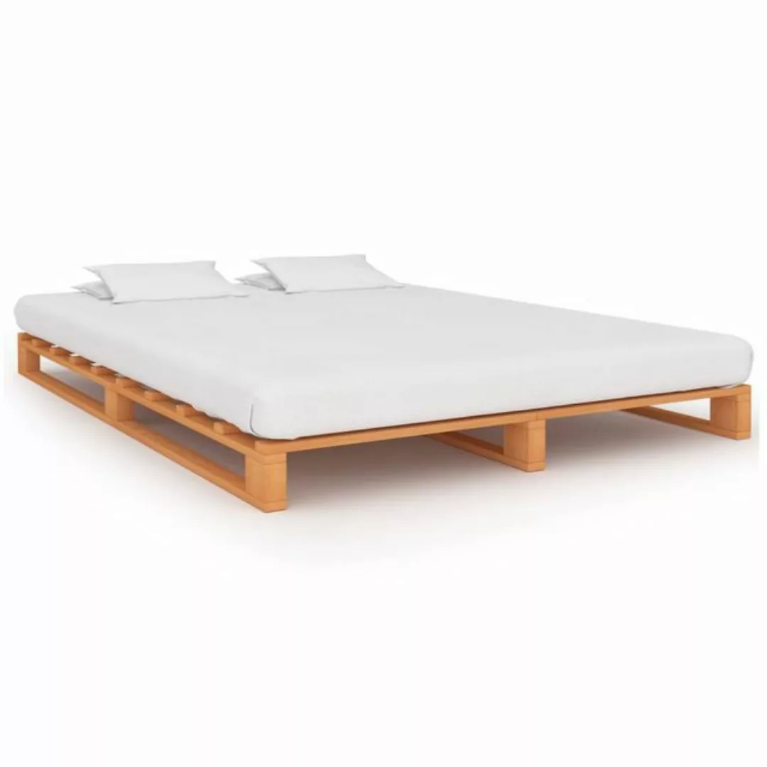 Palettenbett Braun Massivholz Kiefer 120×200 Cm günstig online kaufen