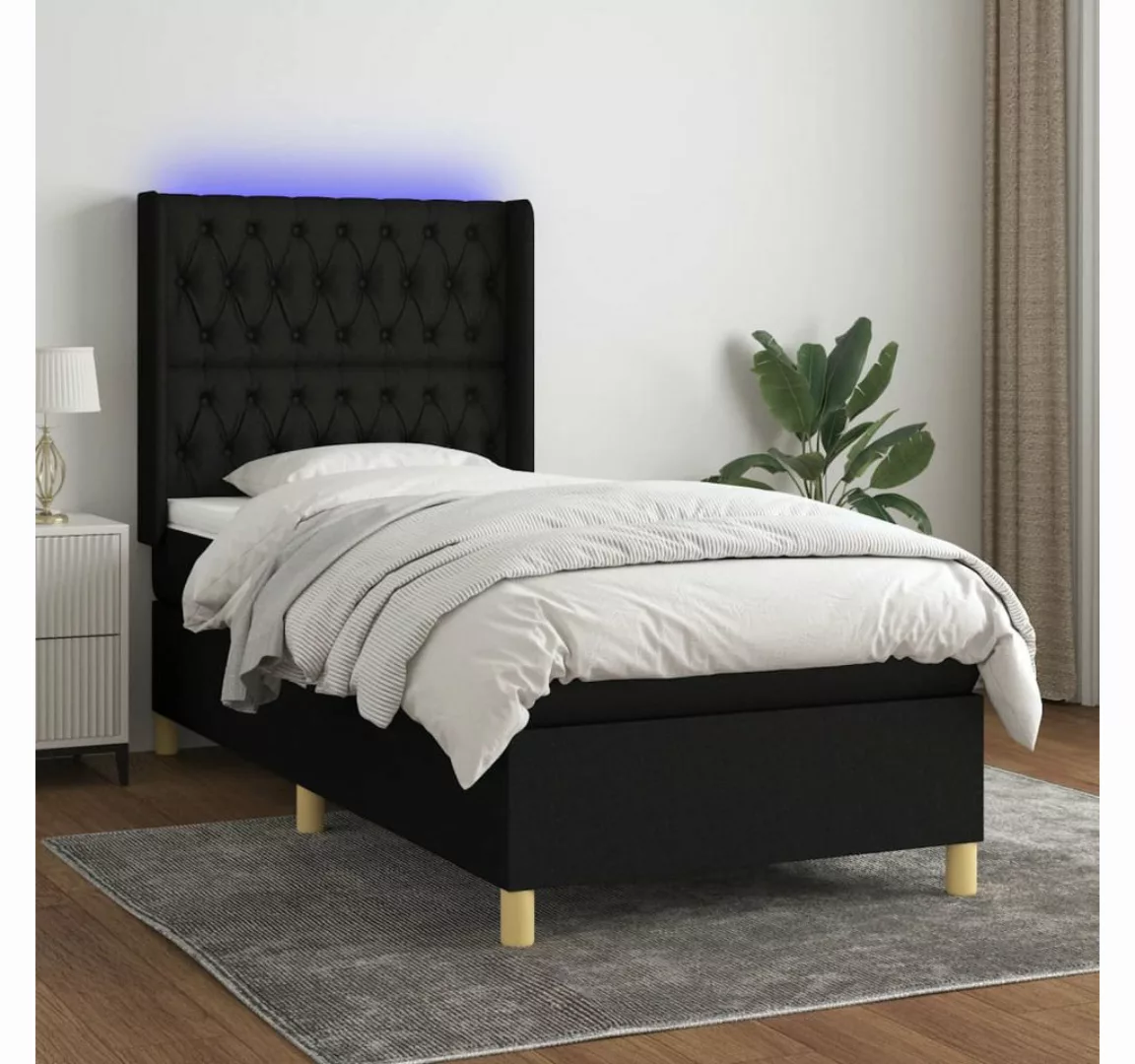 vidaXL Boxspringbett Bett Boxspringbett mit Matratze und LED Stoff (90 x 19 günstig online kaufen