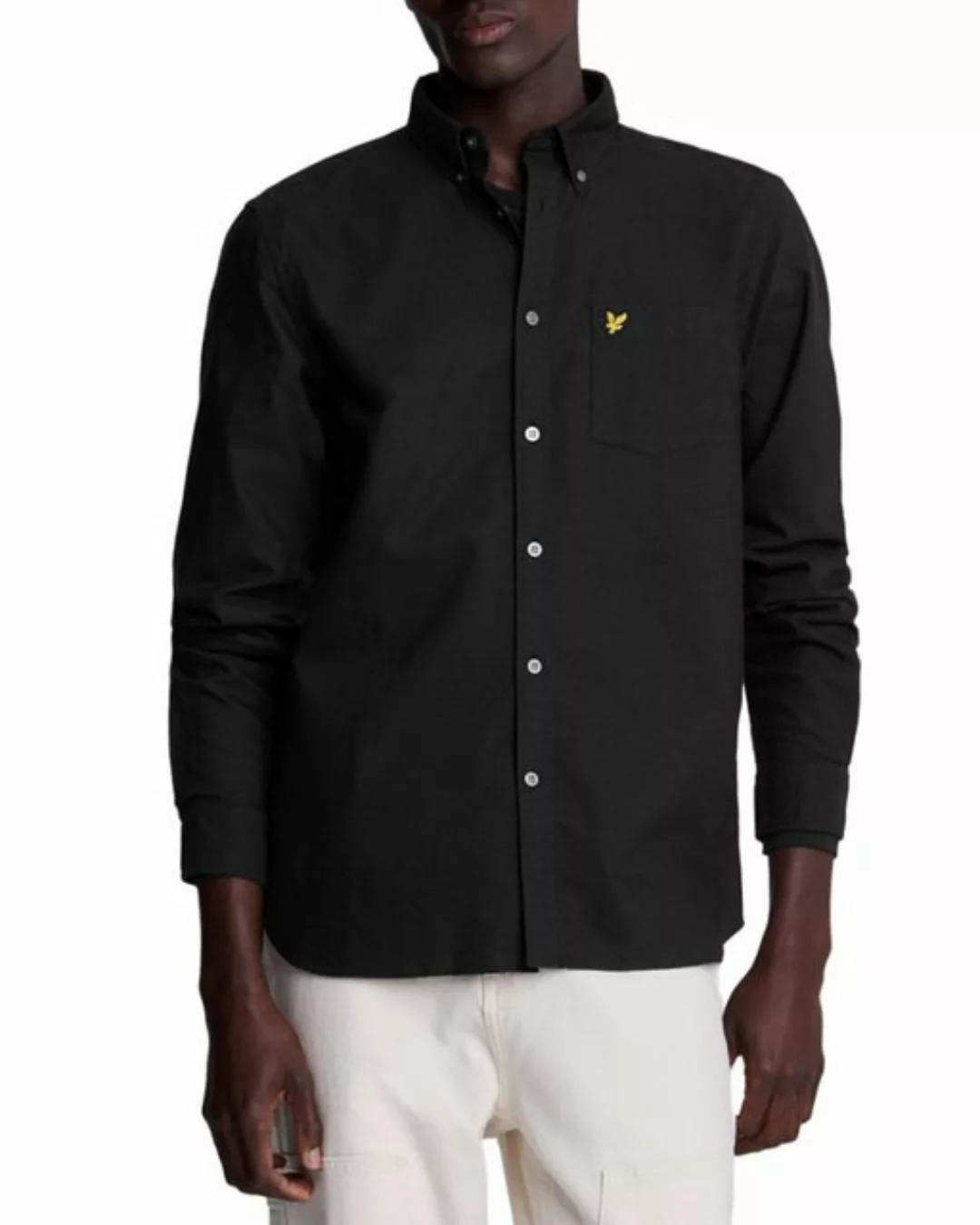 Lyle & Scott Langarmhemd Monochrome Baumwolle günstig online kaufen