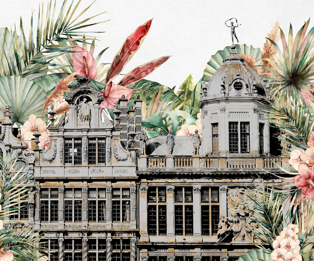 Komar Fototapete »Vlies Fototapete - Tropical Palace - Größe 300 x 250 cm«, günstig online kaufen