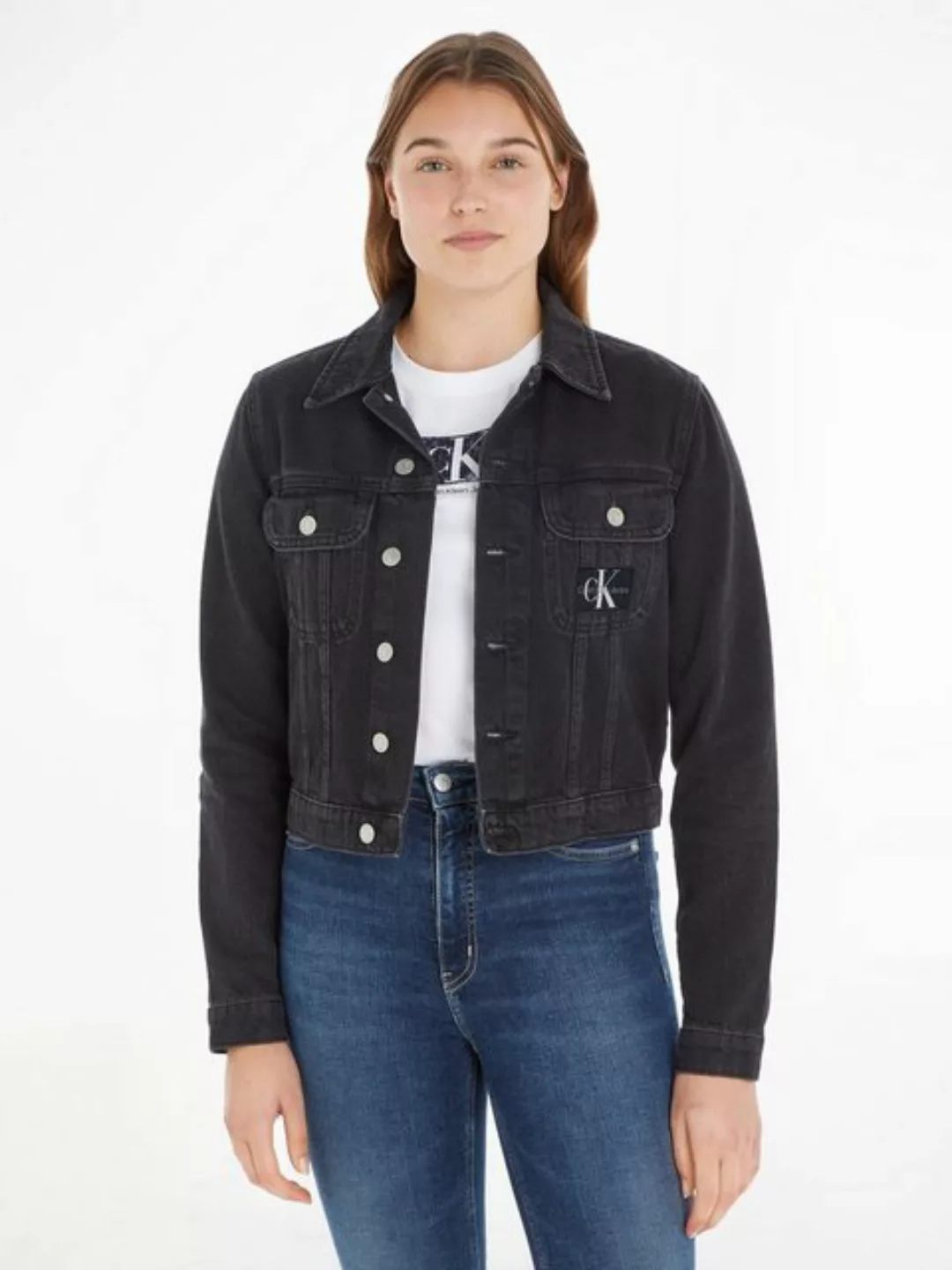 Calvin Klein Jeans Jeansjacke "CROPPED 90S JACKET", mit Logoprägung günstig online kaufen