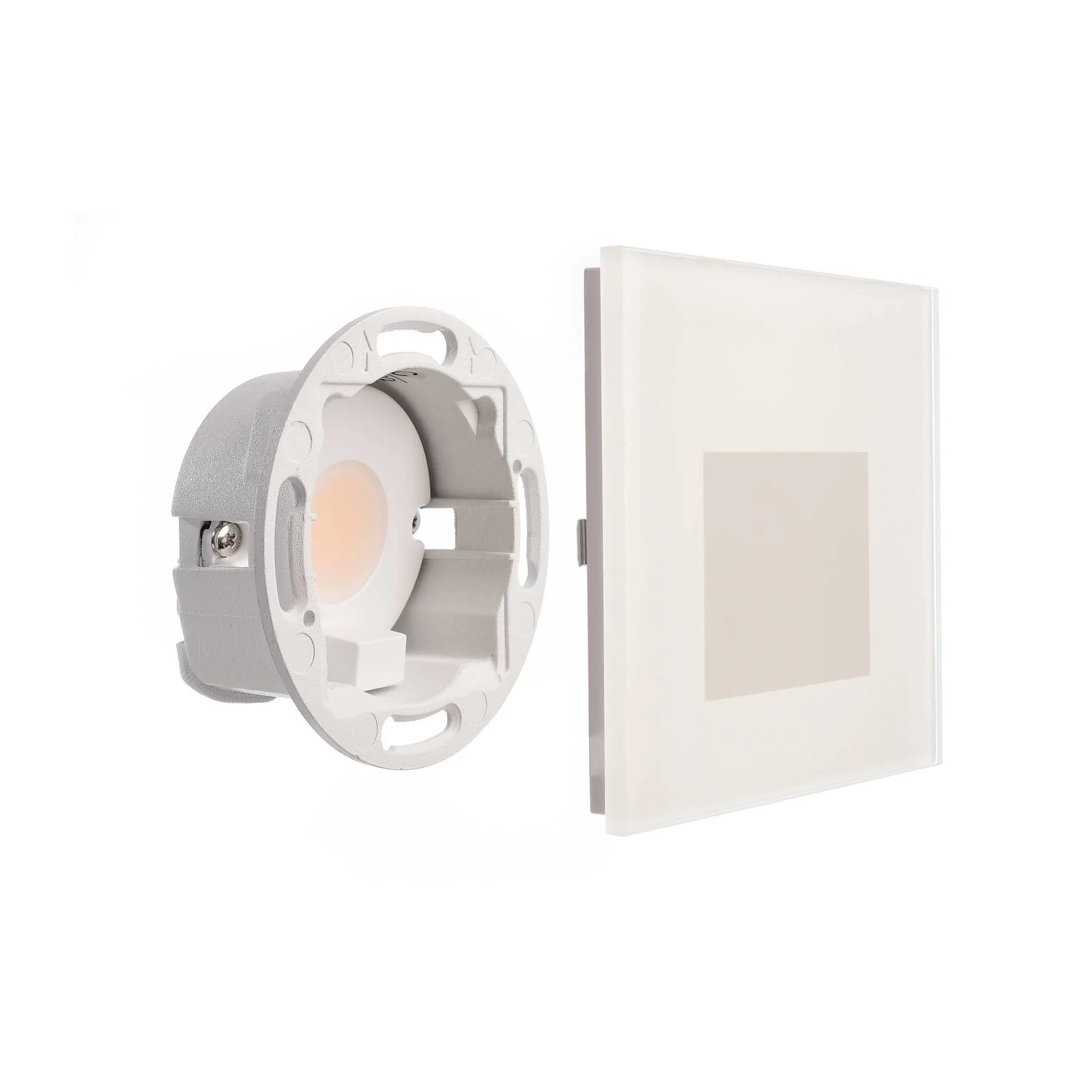 LED-Wandeinbaulampe SET Alwaid, Milchglas, 8 x 8 cm, 2.700 K günstig online kaufen