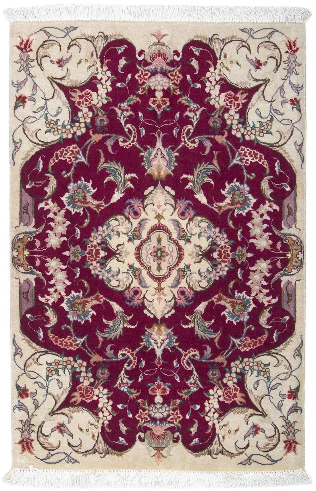 morgenland Wollteppich »Täbriz - 50 Raj Medaillon Rosso scuro 90 x 60 cm«, günstig online kaufen