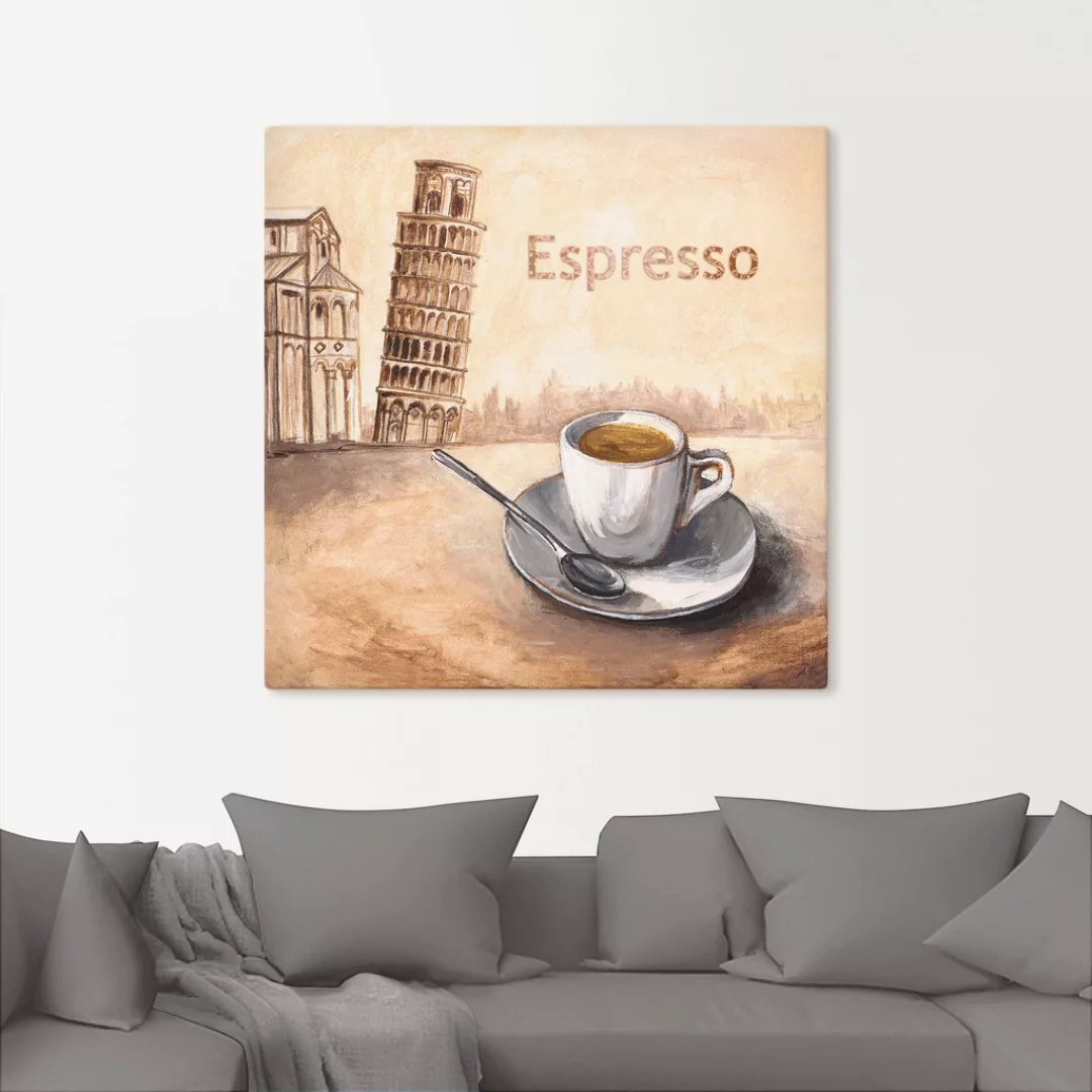 Artland Wandbild "Espresso in Pisa", Kaffee Bilder, (1 St.), als Leinwandbi günstig online kaufen