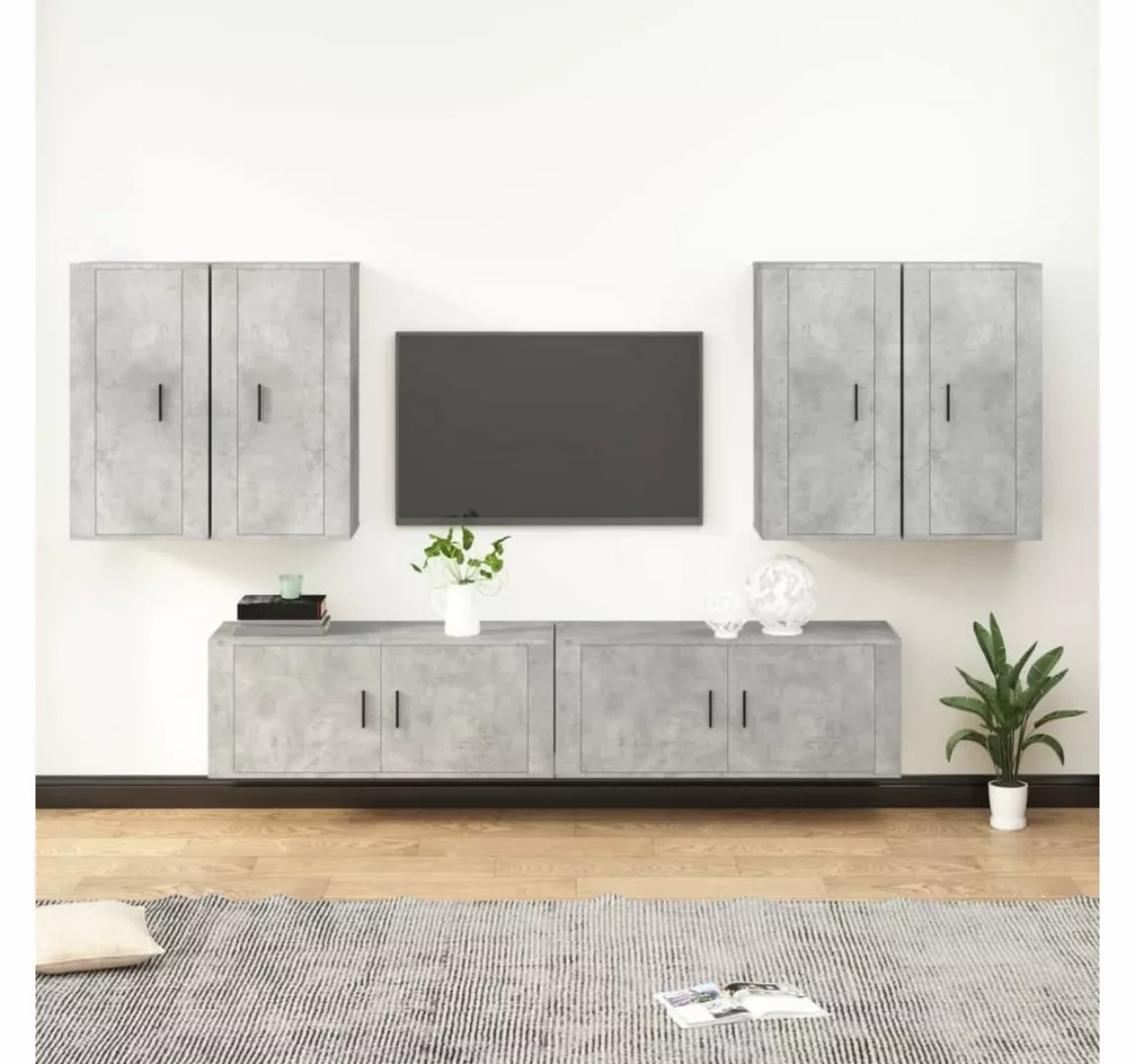 furnicato TV-Schrank 6-tlg. TV-Schrank-Set Betongrau Holzwerkstoff günstig online kaufen