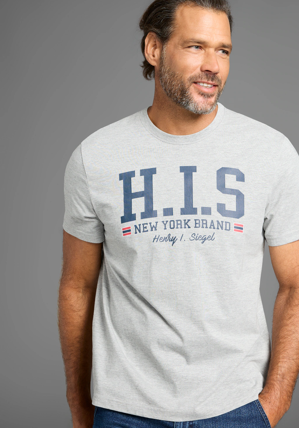 H.I.S T-Shirt, mit trendigem Markenlogo im Collage-Look günstig online kaufen