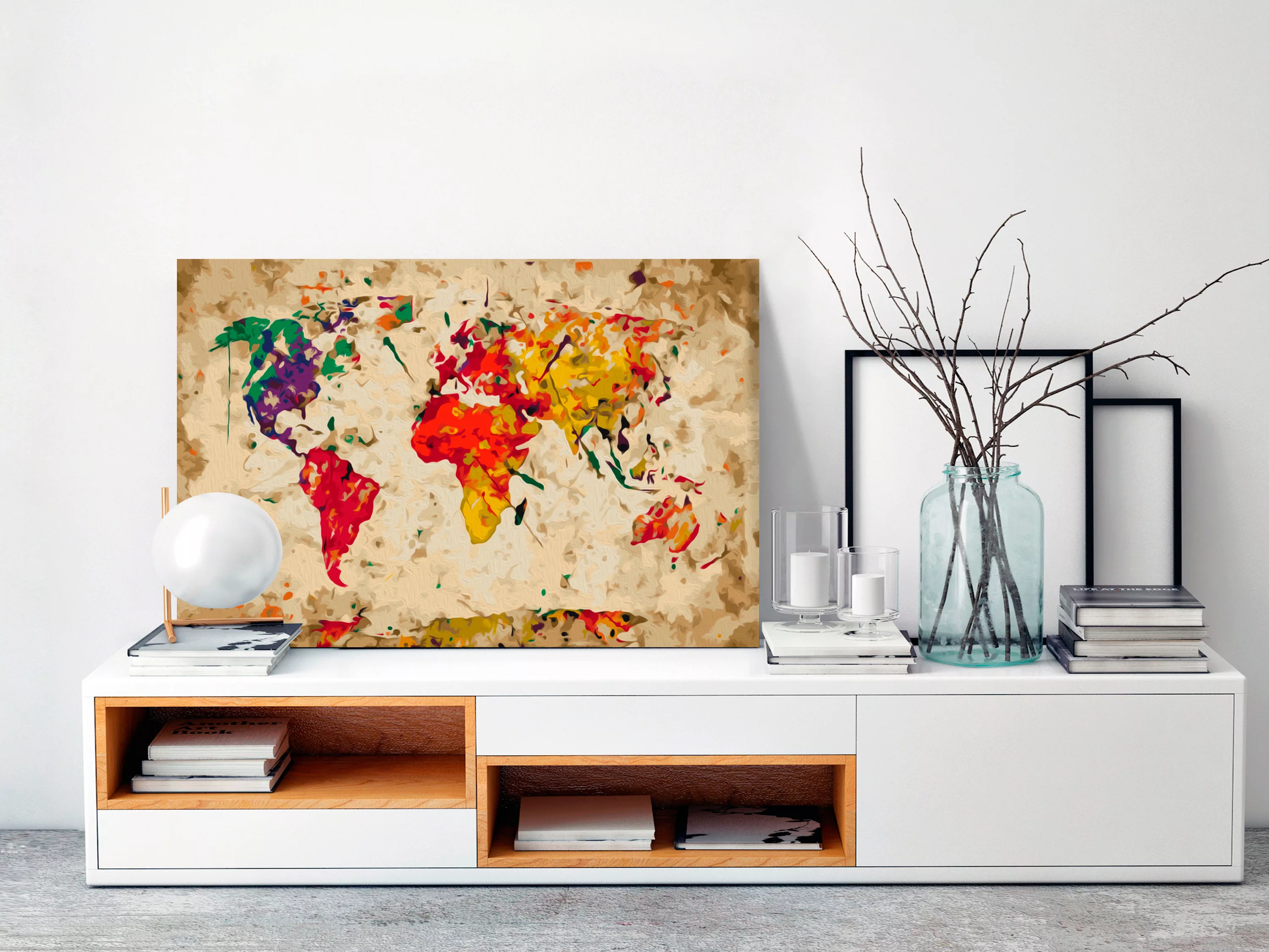 Malen Nach Zahlen - Weltkarte (farbflecken) günstig online kaufen