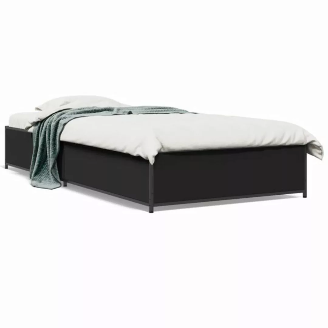 vidaXL Bett Bettgestell Braun Eichen-Optik 90x190 cm Holzwerkstoff Metall günstig online kaufen