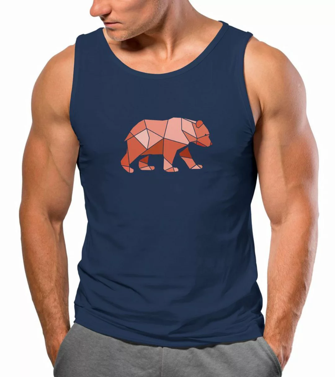 Neverless Tanktop Herren Tank-Top Polygon Grafik Bär Outdoor Motive Printsh günstig online kaufen