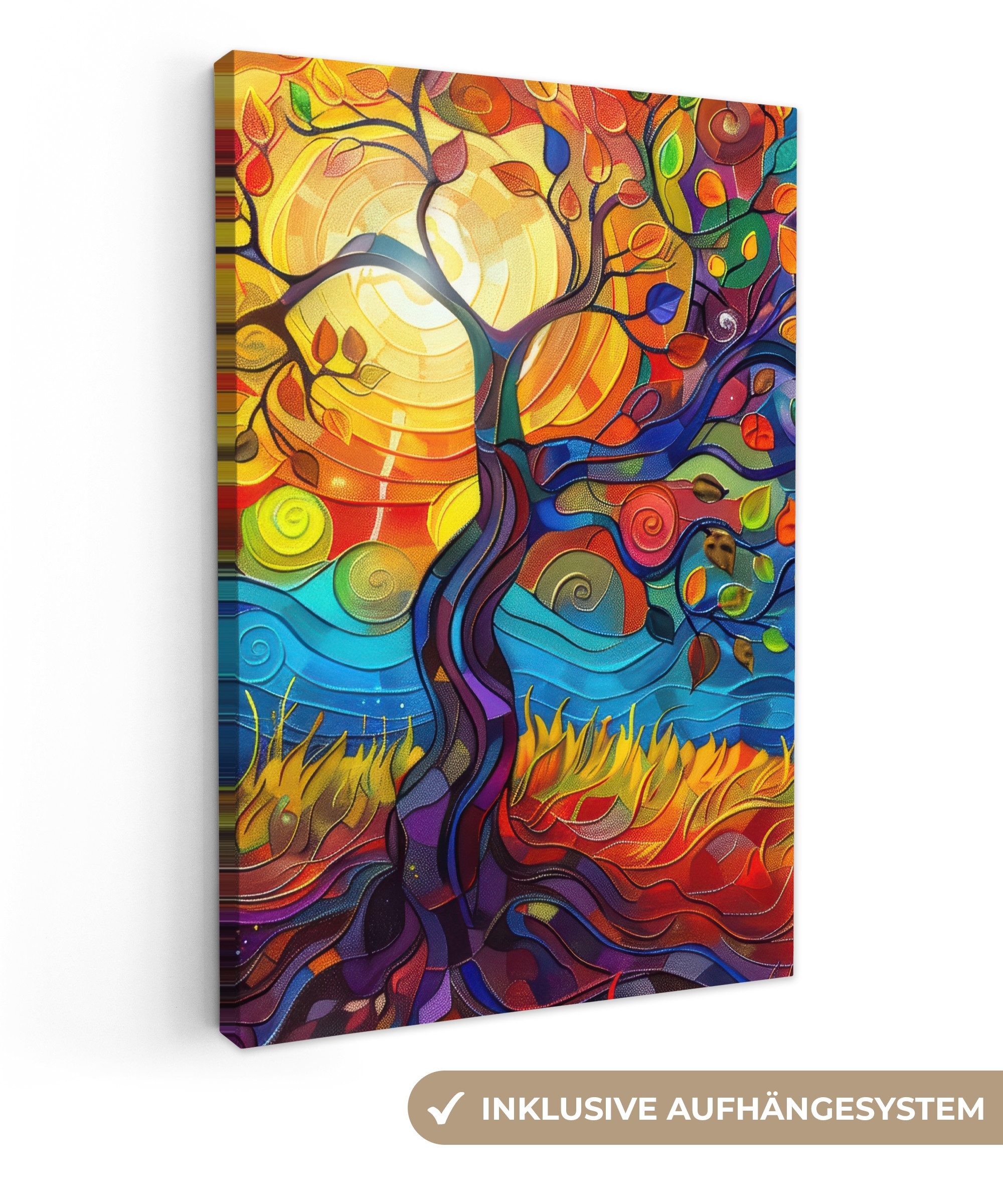 OneMillionCanvasses® Leinwandbild Baum - Sonne - günstig online kaufen