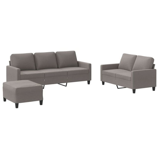 vidaXL Sofa 3-tlg. Sofagarnitur mit Kissen Taupe Stoff günstig online kaufen