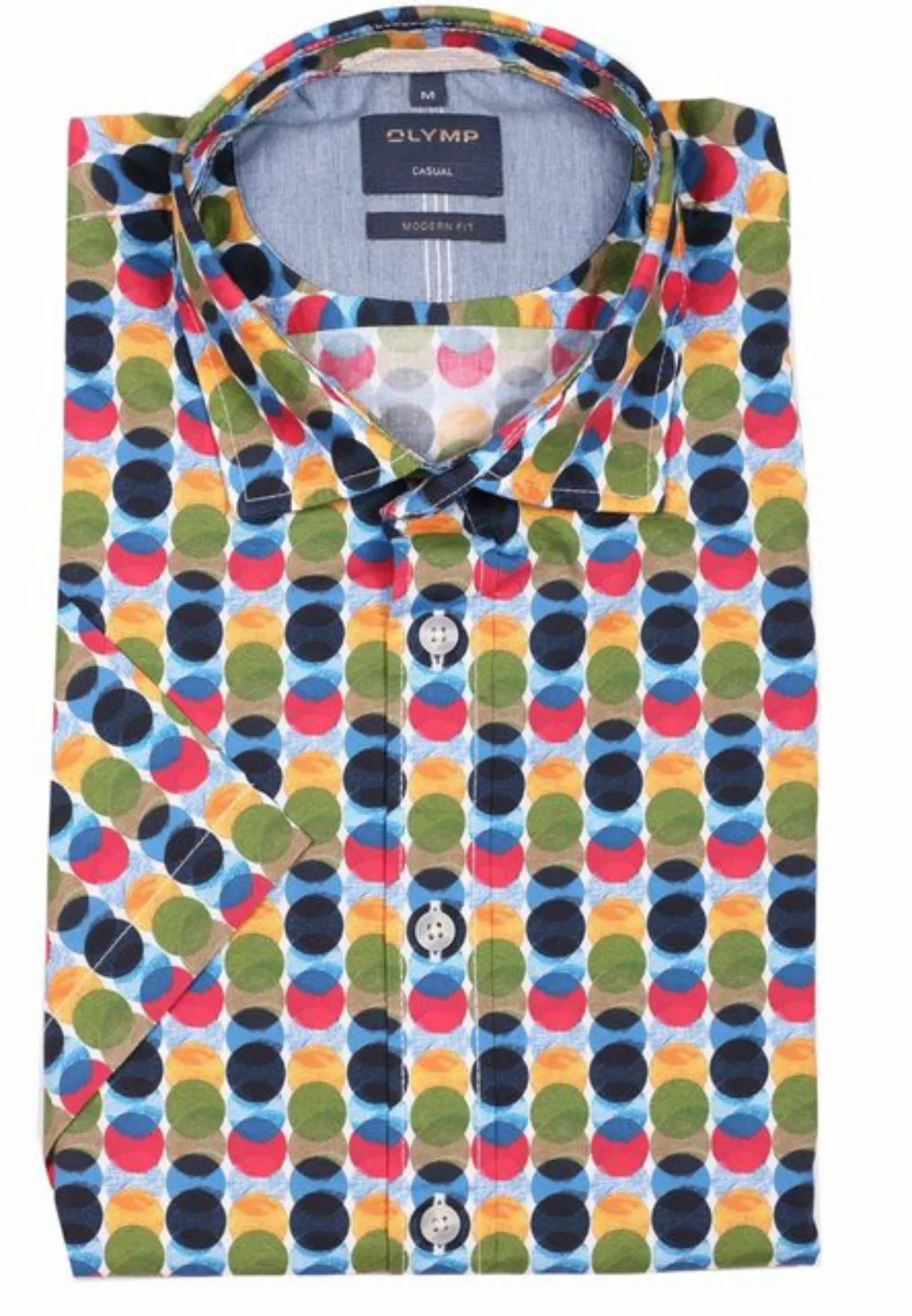 OLYMP Kurzarmhemd Olymp Hemd 1/2 Arm modern fit - mehrfarbig M (1-tlg) günstig online kaufen