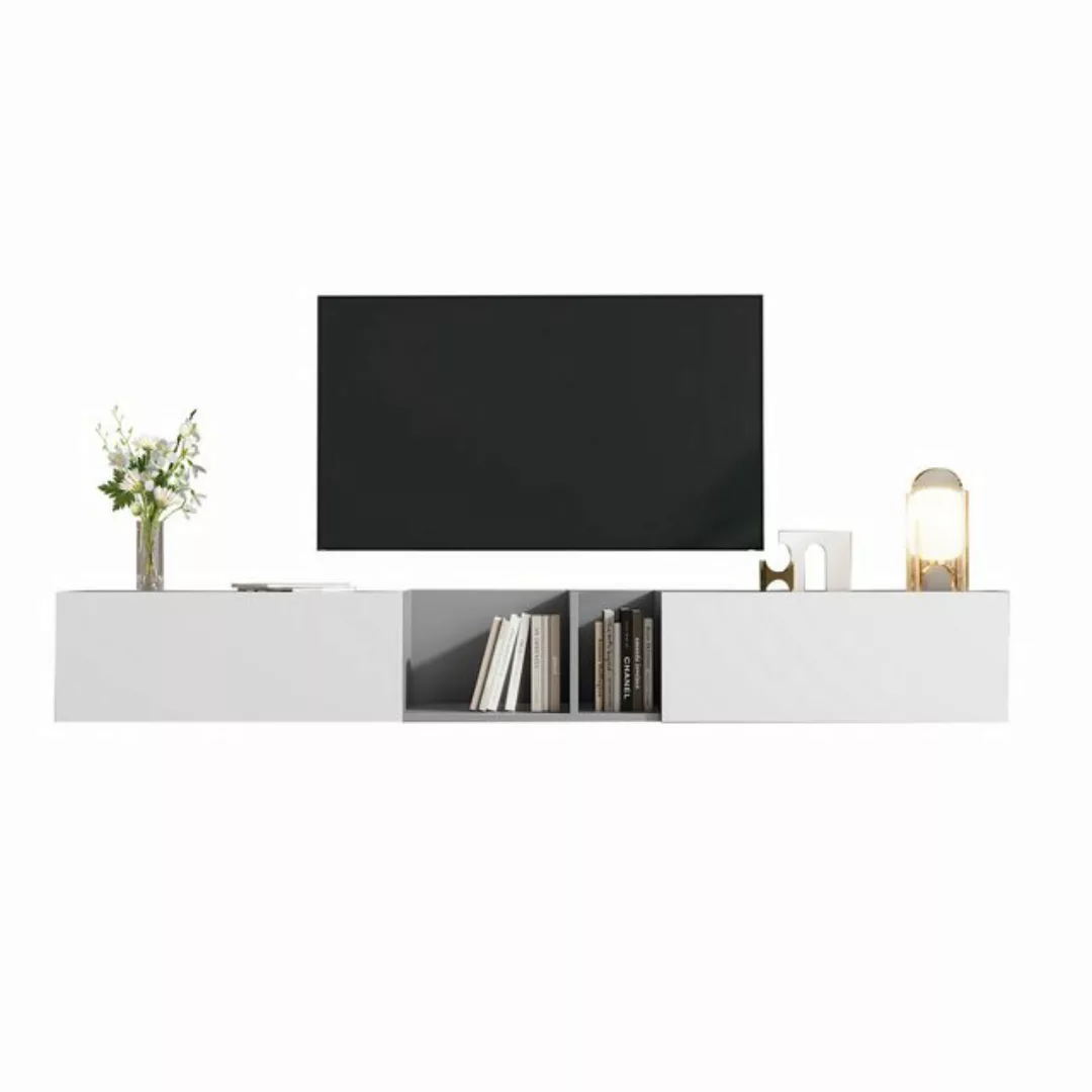 Fine Life Pro TV-Schrank Extra großer weißer TV-Ständer, Länge 220 cm, häng günstig online kaufen