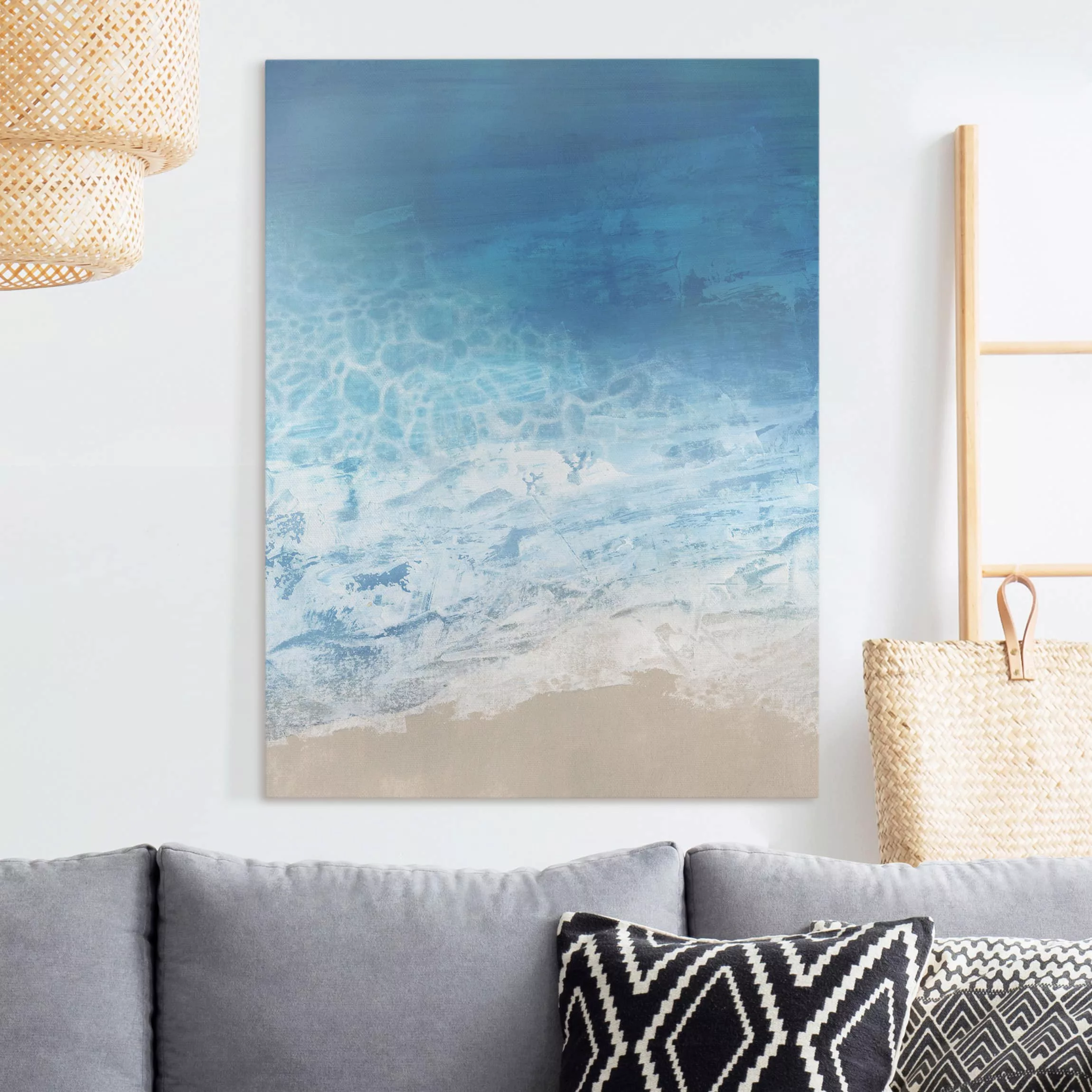 Leinwandbild Strand - Hochformat Ebbe und Flut in Farbe I günstig online kaufen