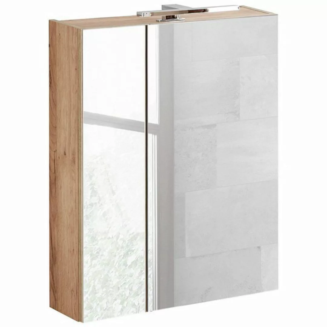 Badezimmer Spiegelschrank 60 cm mit LED-Beleuchtung Wotaneiche B/H/T 60/75- günstig online kaufen