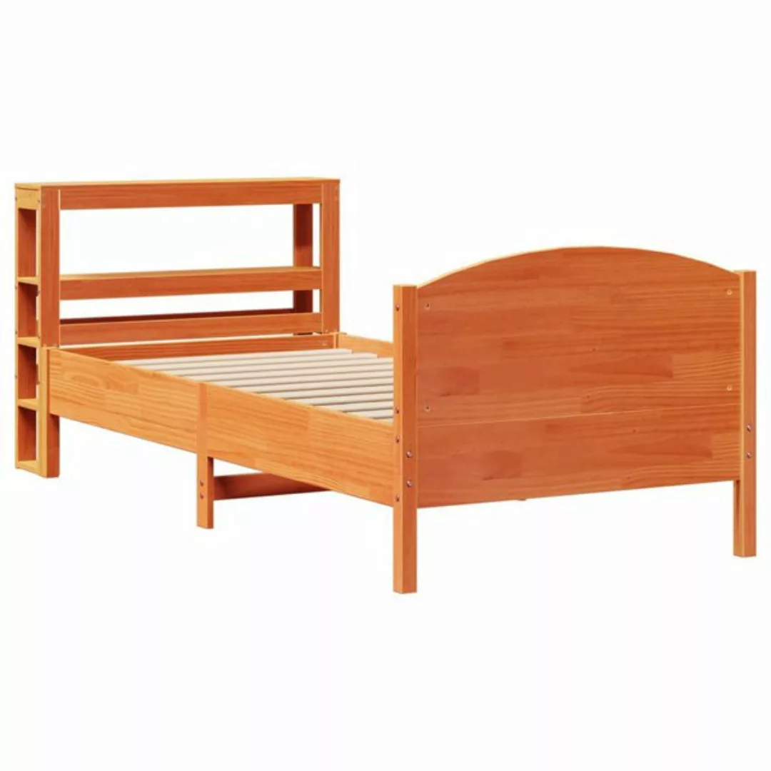 vidaXL Bett, Massivholzbett ohne Matratze Wachsbraun 75x190 cm Kiefernholz günstig online kaufen