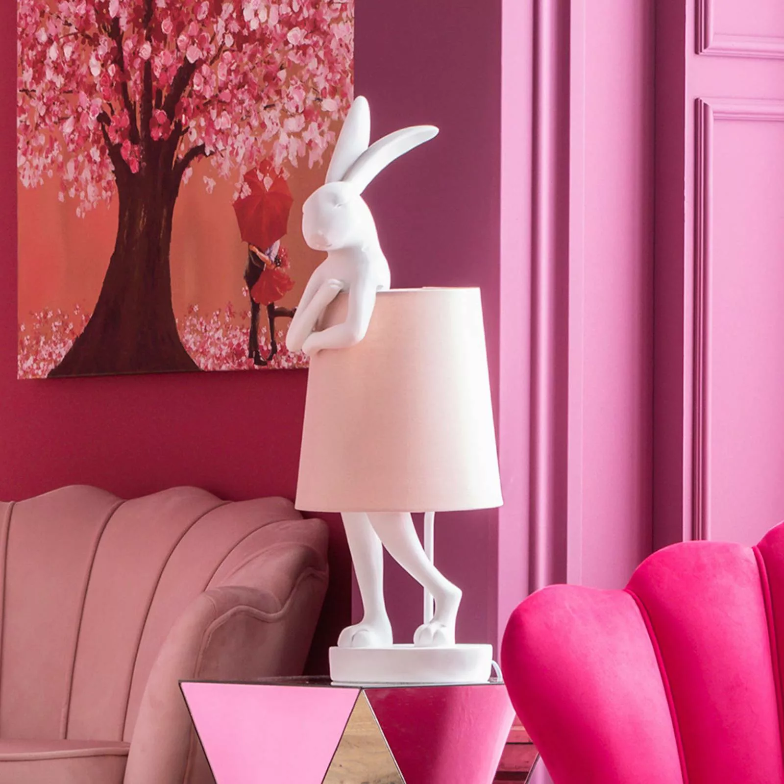 KARE Animal Rabbit Tischleuchte weiß/rosa günstig online kaufen