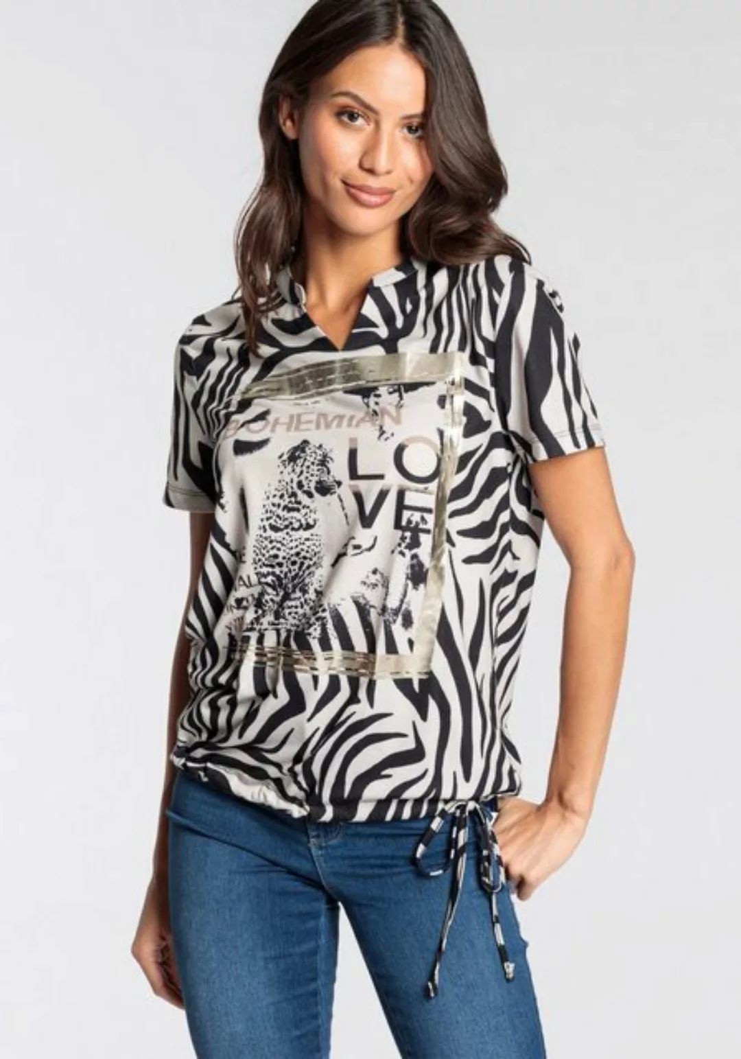 Laura Scott T-Shirt mit Animalprint - NEUE KOLLEKTION günstig online kaufen