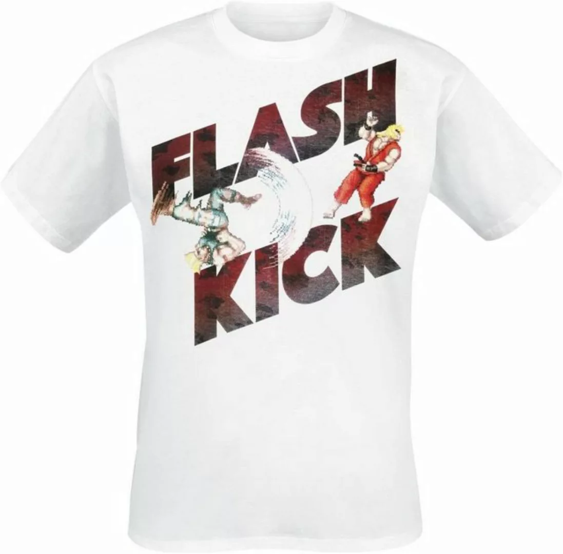 Streetfighter Print-Shirt Street Fighter T-Shirt Flash Kick weiß für Gamer, günstig online kaufen