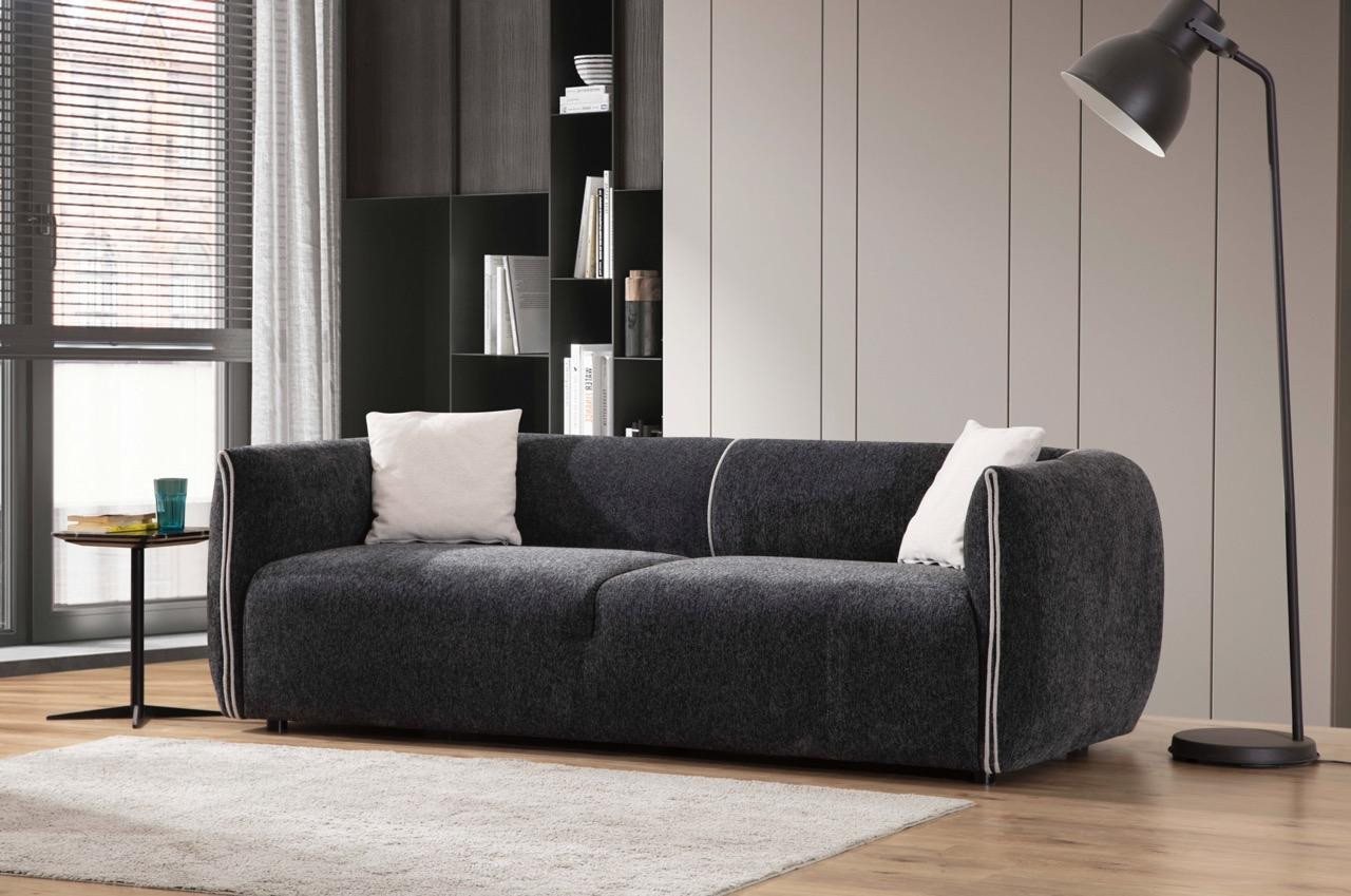 Xlmoebel 3-Sitzer Neu Luxus Wohnzimmermöbel Dreisitzer Sofa in Grau aus Sto günstig online kaufen