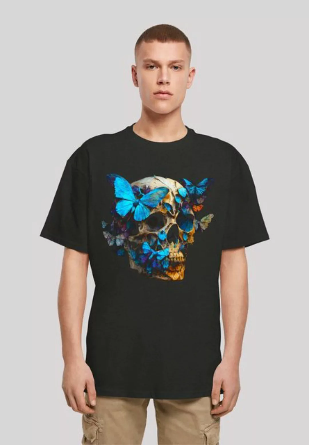 F4NT4STIC T-Shirt "Schmetterling Skull OVERSIZE TEE", Print günstig online kaufen