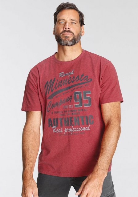 Man's World T-Shirt kurzärmelig, melierte Optik, Rundhalsausschnitt günstig online kaufen