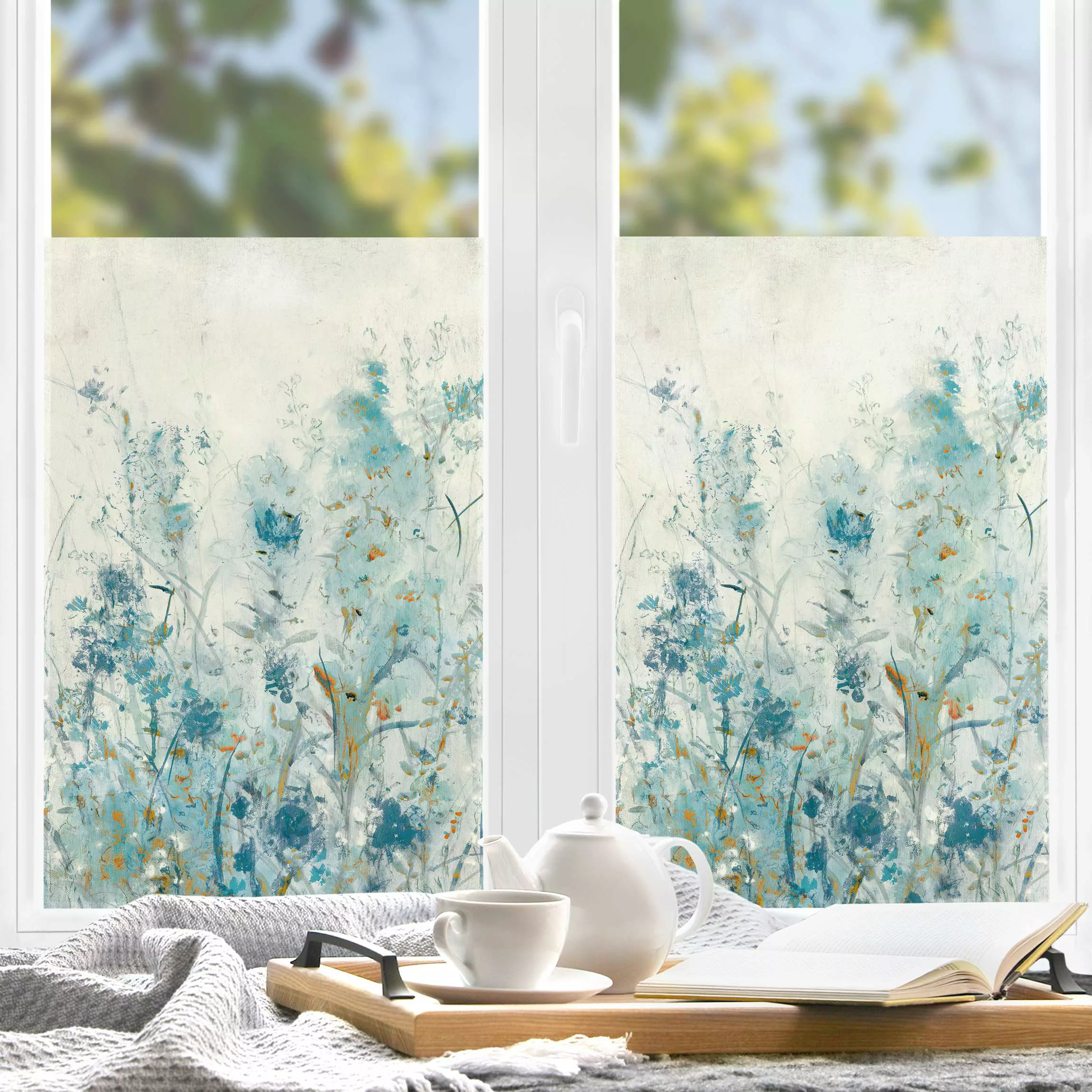 Fensterfolie Blaue Frühlingswiese II günstig online kaufen