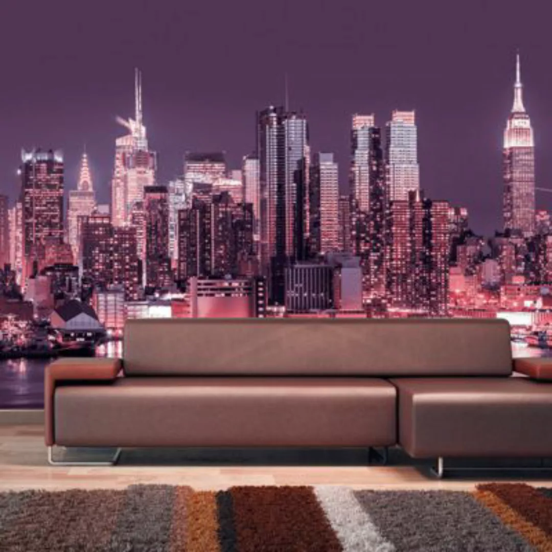 artgeist Fototapete NYC: Purple Nights mehrfarbig Gr. 400 x 280 günstig online kaufen