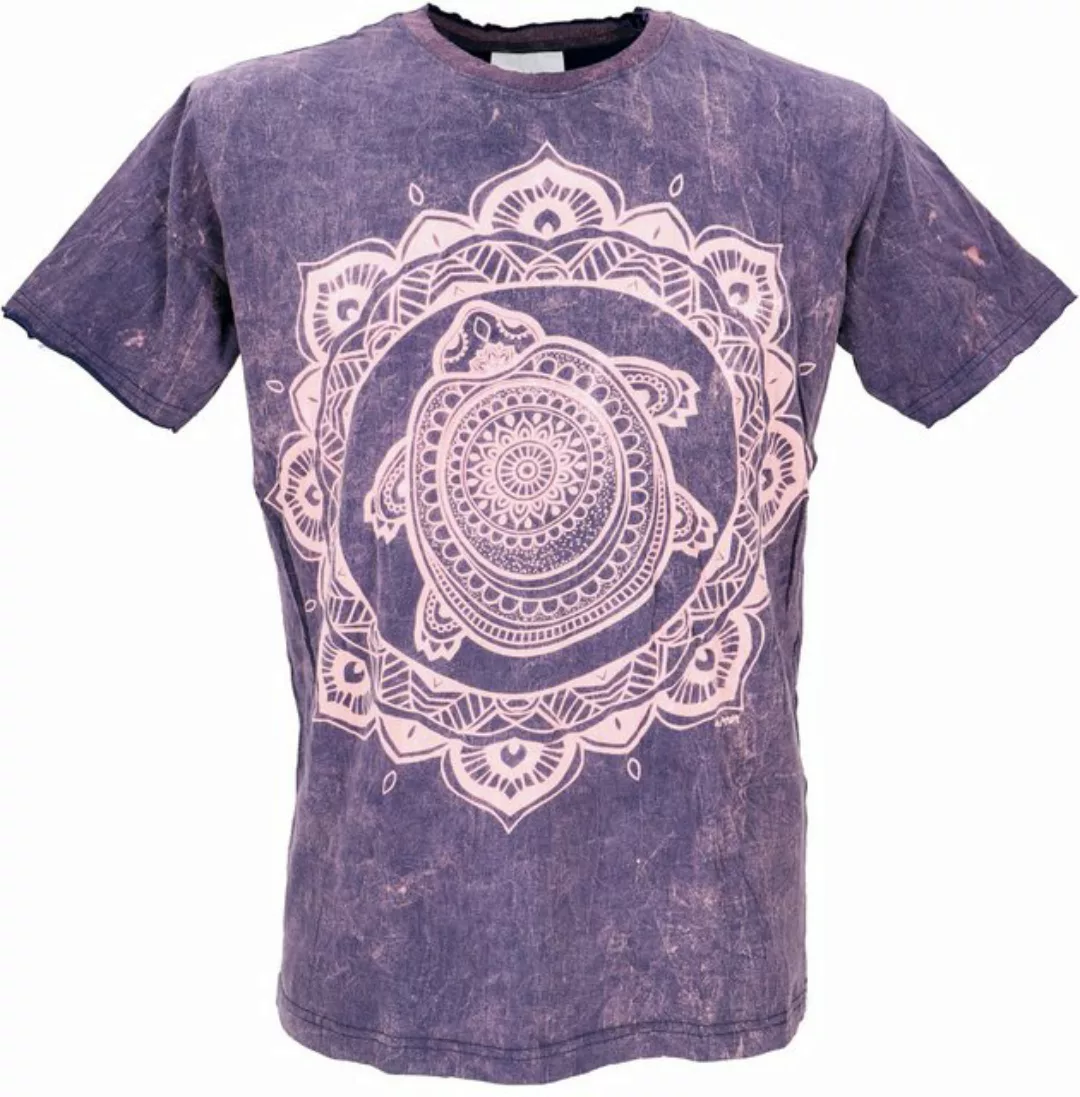 Guru-Shop T-Shirt Mirror Herren T-Shirt, Yoga Shirt - Turtle.. Goa Style, F günstig online kaufen