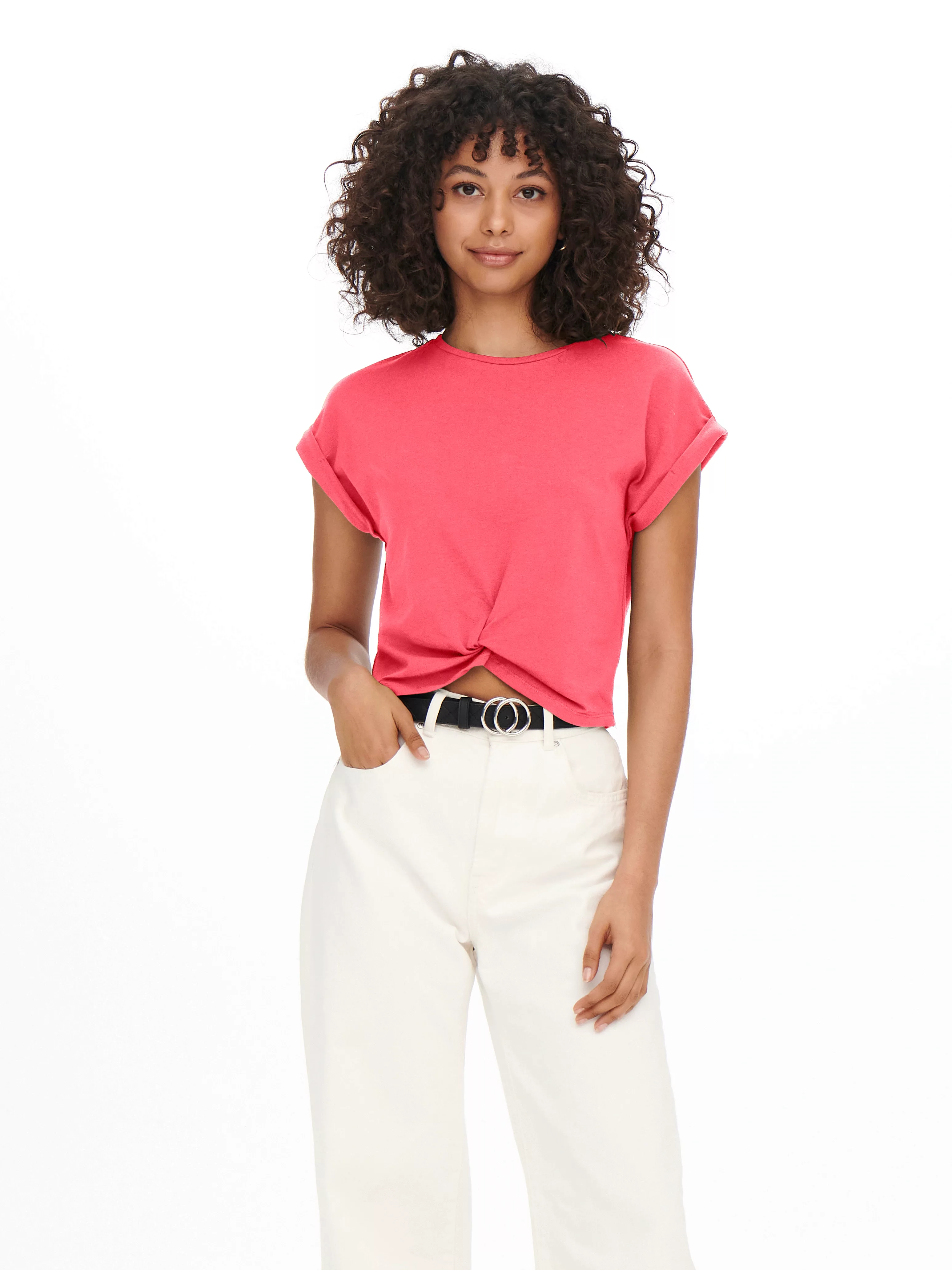 ONLY Kurzarmshirt "ONLREIGN S/S KNOT TOP NN" günstig online kaufen