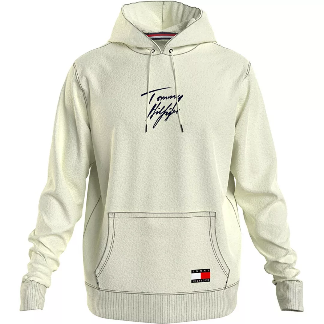 Tommy Hilfiger – Lounge-Kapuzenpullover aus Teddyfell mit Logoschriftzug-Ne günstig online kaufen