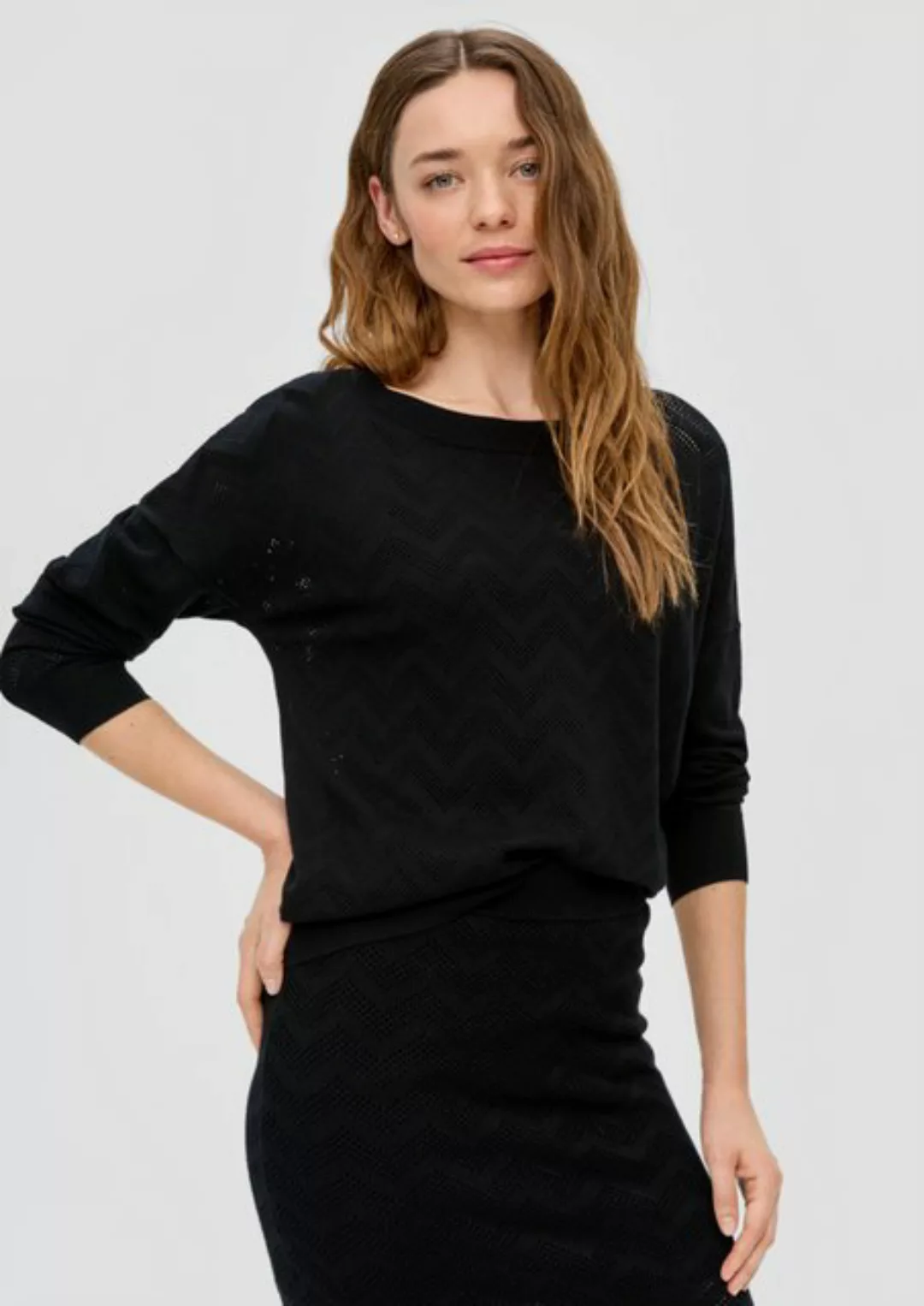 s.Oliver Strickpullover Pullover mit Ajourmuster günstig online kaufen