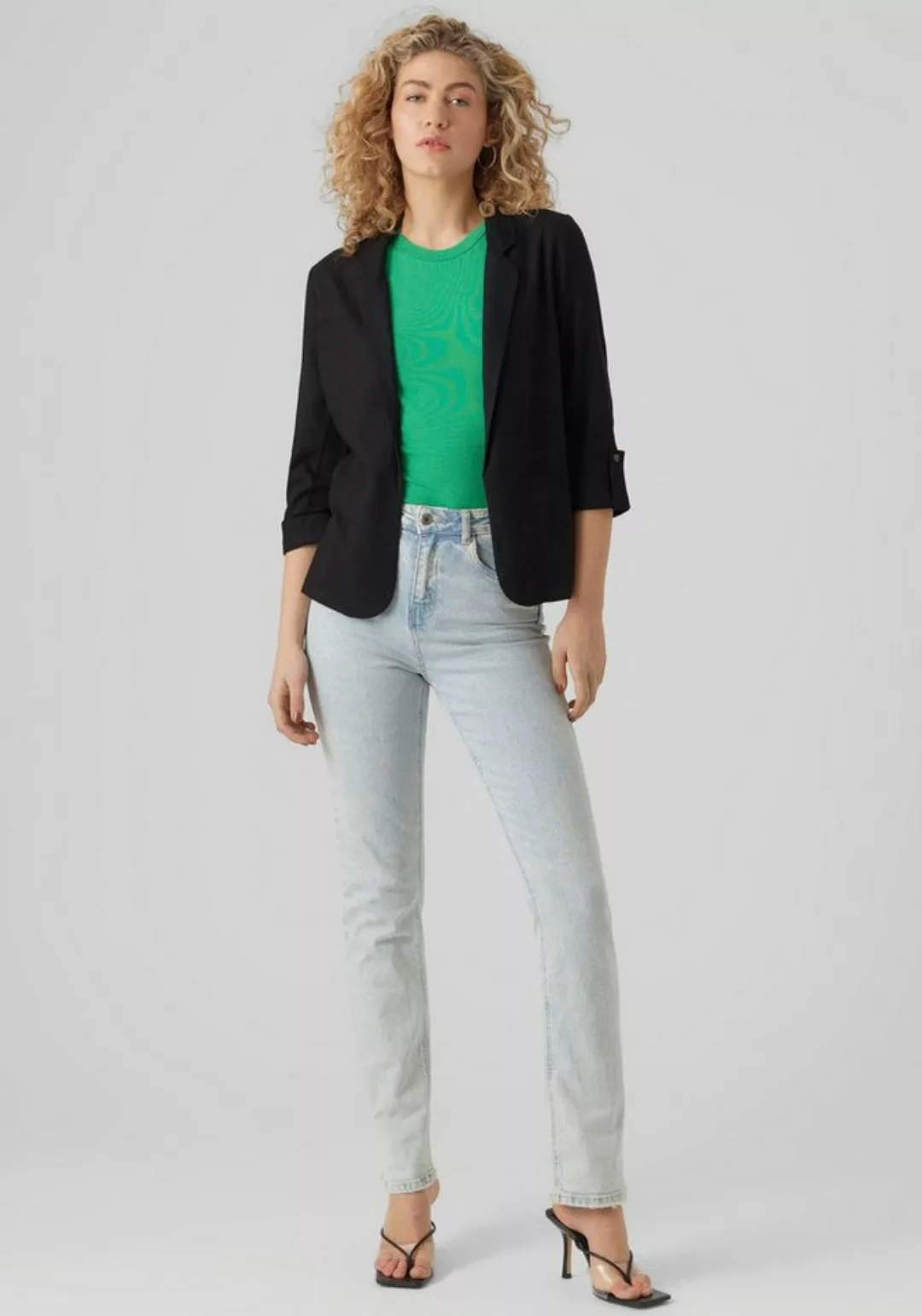 Vero Moda Kurzblazer VMJESMILO 3/4 LOOSE BLAZER WVN GA NOOS mit Leinen günstig online kaufen