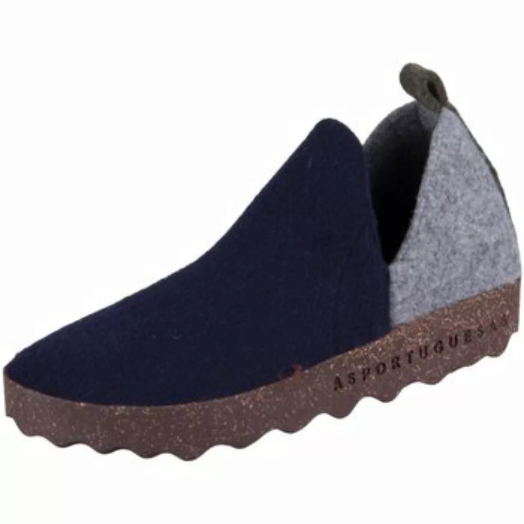 Asportuguesas  Hausschuhe City M P018089007 navy grey Tweed Felt P018089007 günstig online kaufen