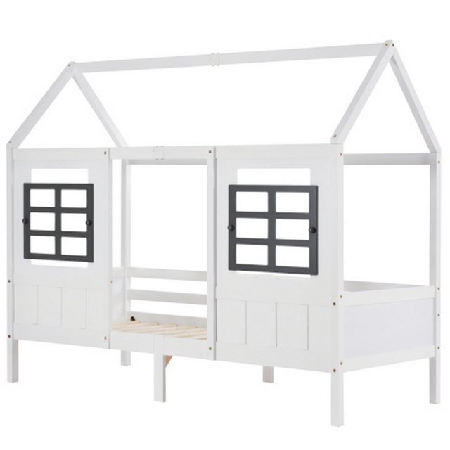 Celya Kinderbett 200x90cm, Kinderbett mit Fenster, Einzelbett, Kiefernrahme günstig online kaufen