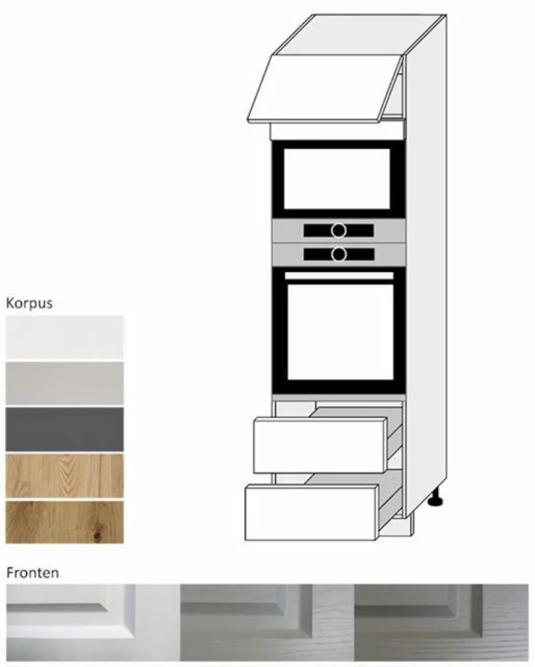 Feldmann-Wohnen Backofenumbauschrank Elbing (Elbing, 1-St) 60cm Front-& Kor günstig online kaufen